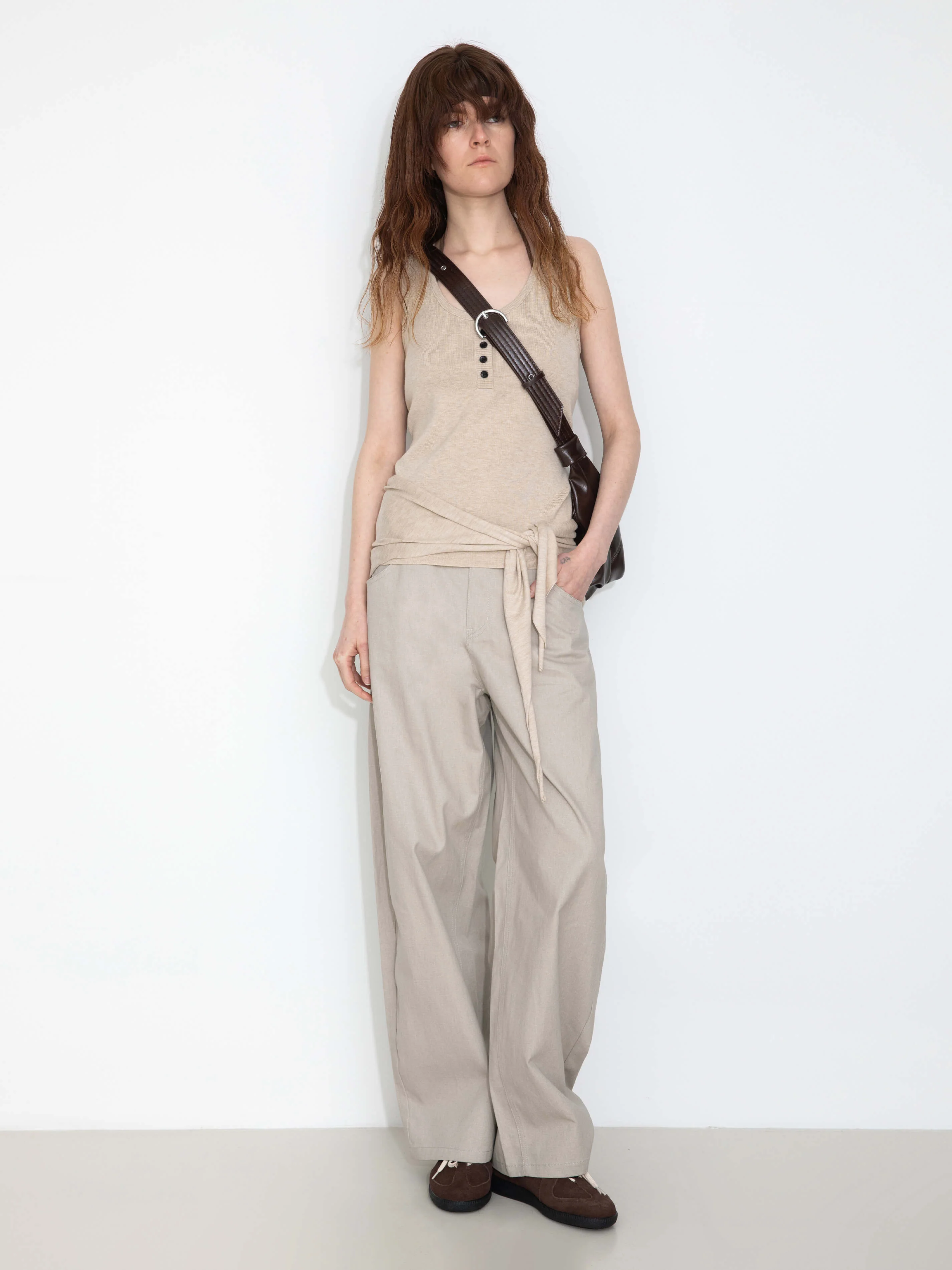 100% Cotton Draped Oversized Wide-Leg Casual Pants - Image 10