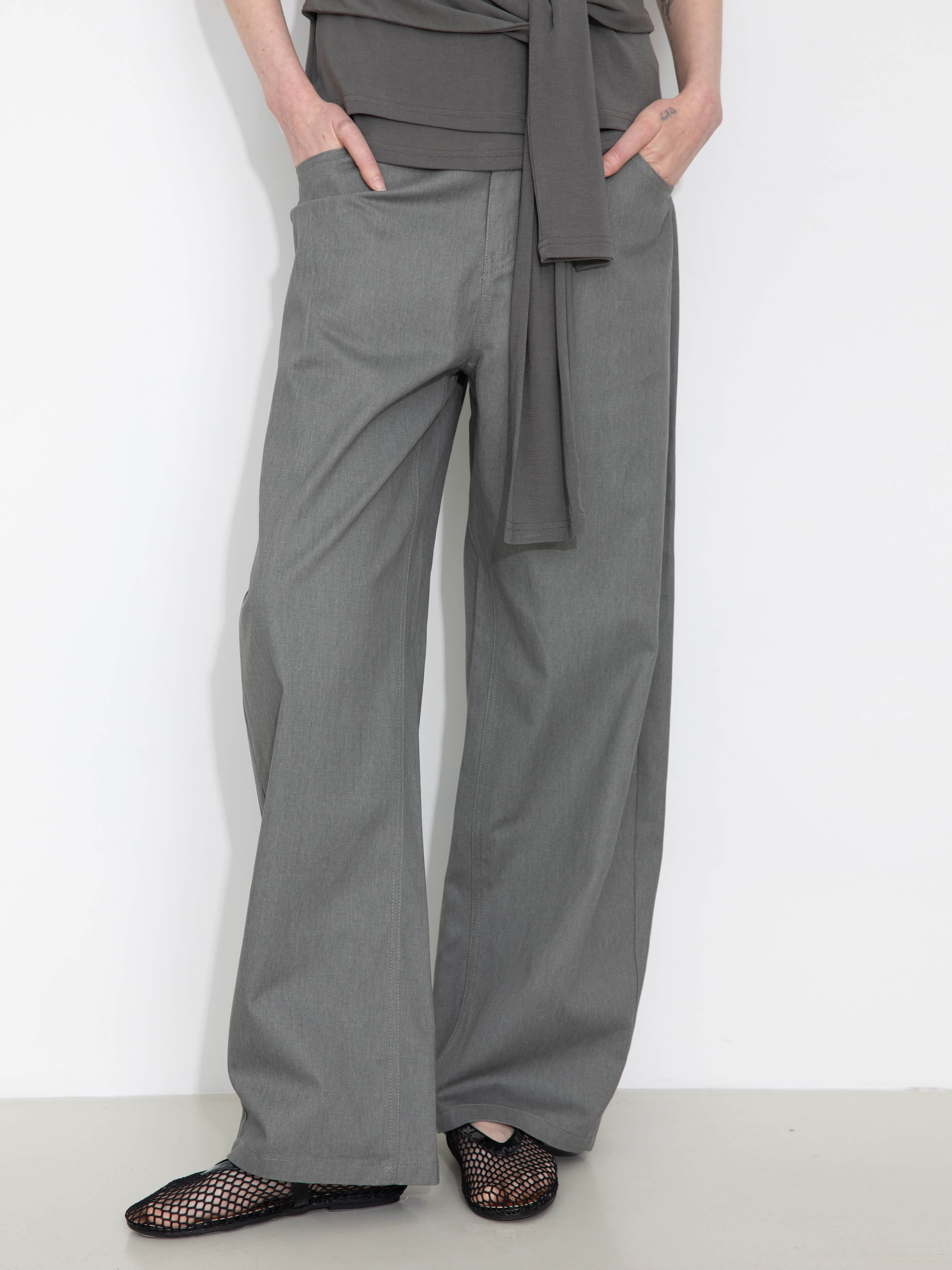 100% Cotton Draped Oversized Wide-Leg Casual Pants - Image 2