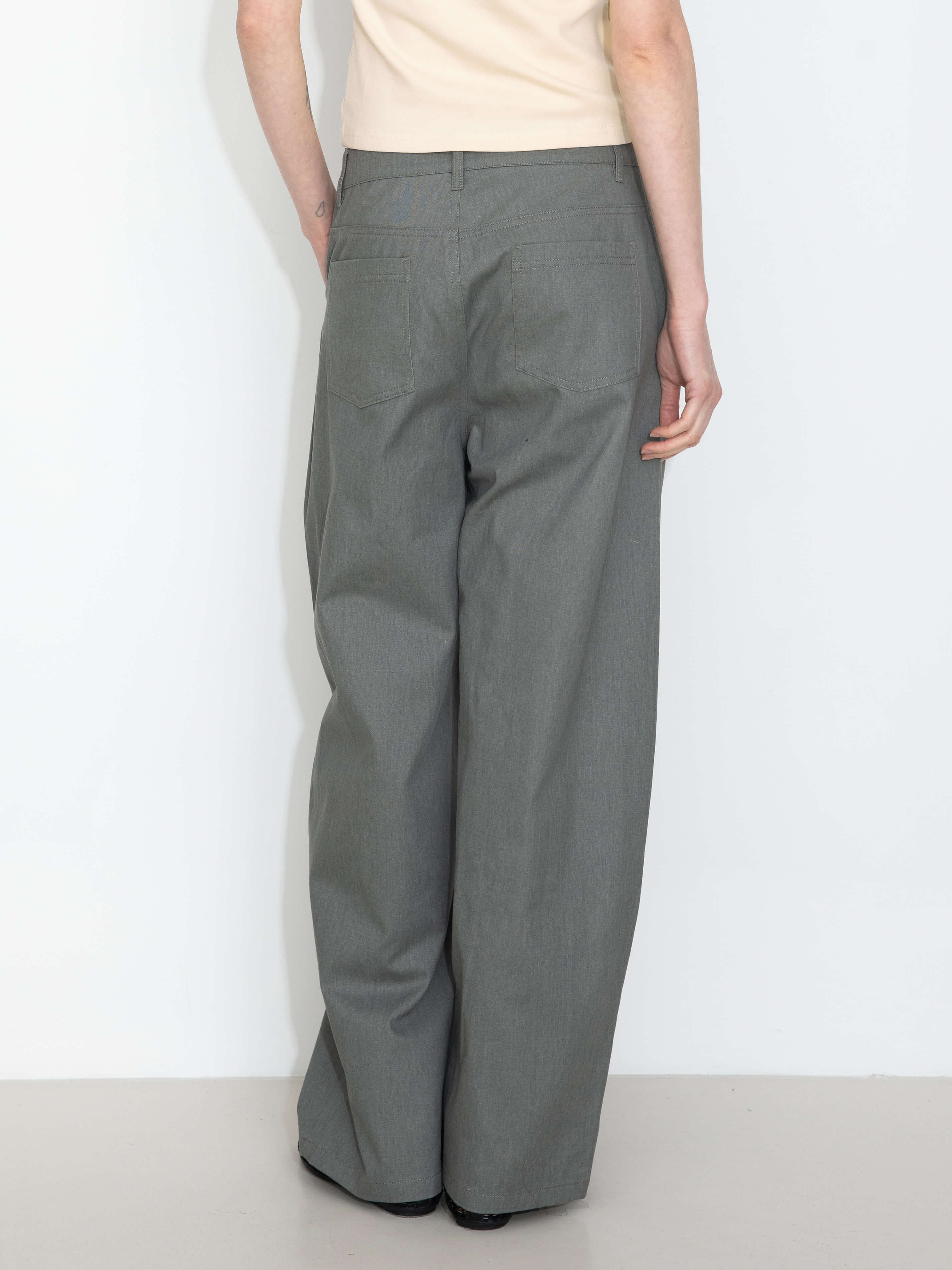 100% Cotton Draped Oversized Wide-Leg Casual Pants - Image 7