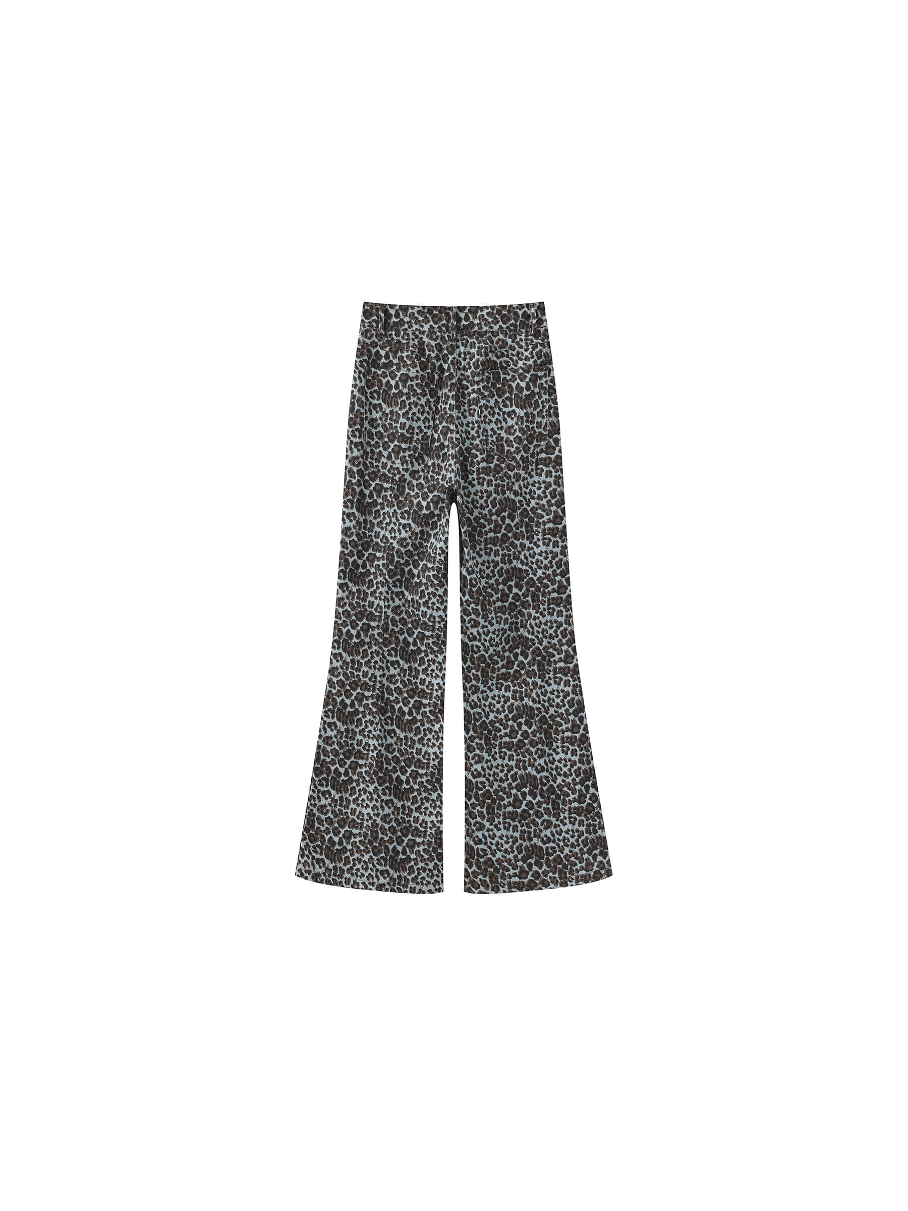 100% Cotton Leopard Print Flared Trousers - Image 9