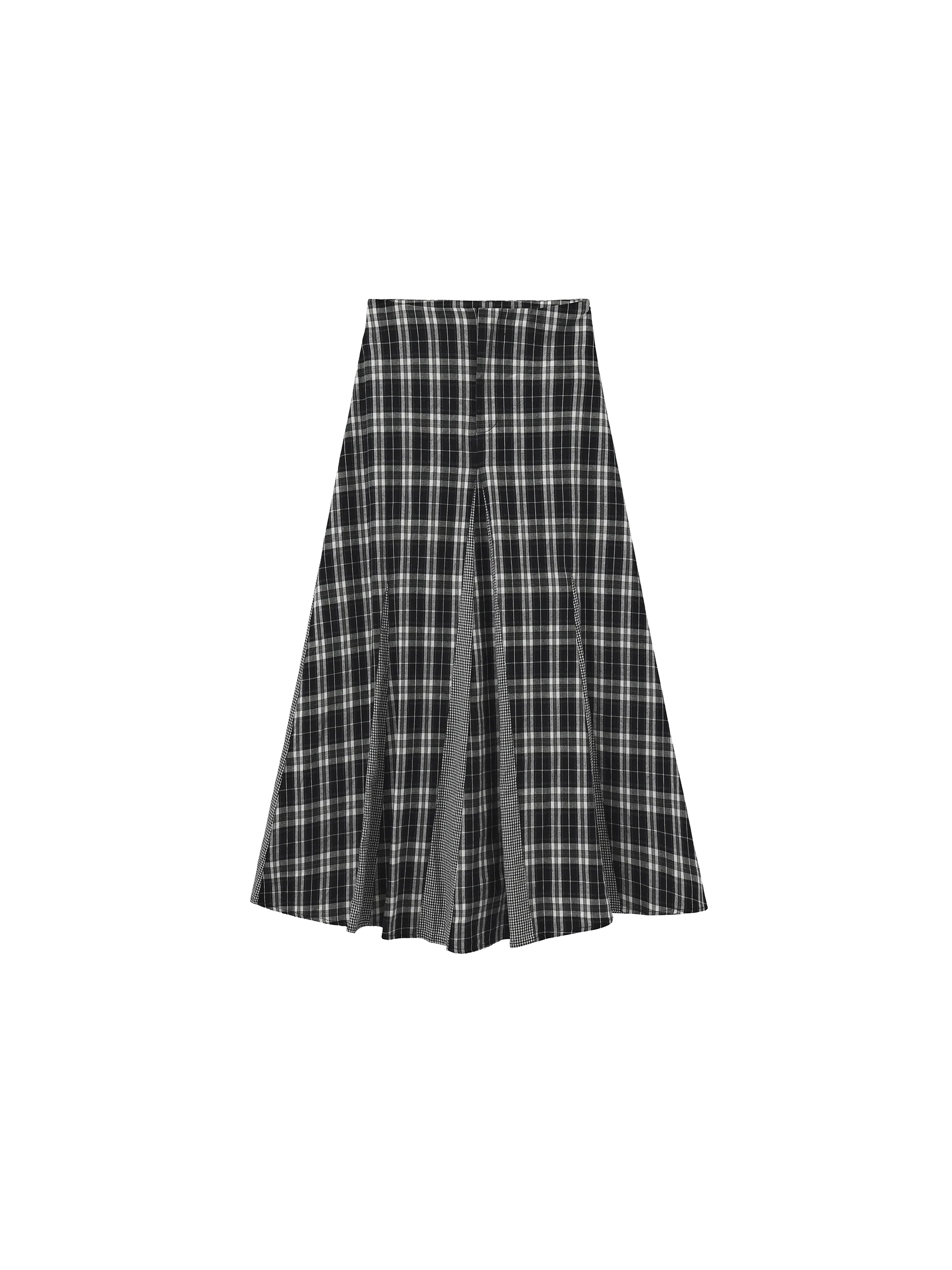 100% Cotton Patchwork Check A-Line Maxi Skirt - Image 13