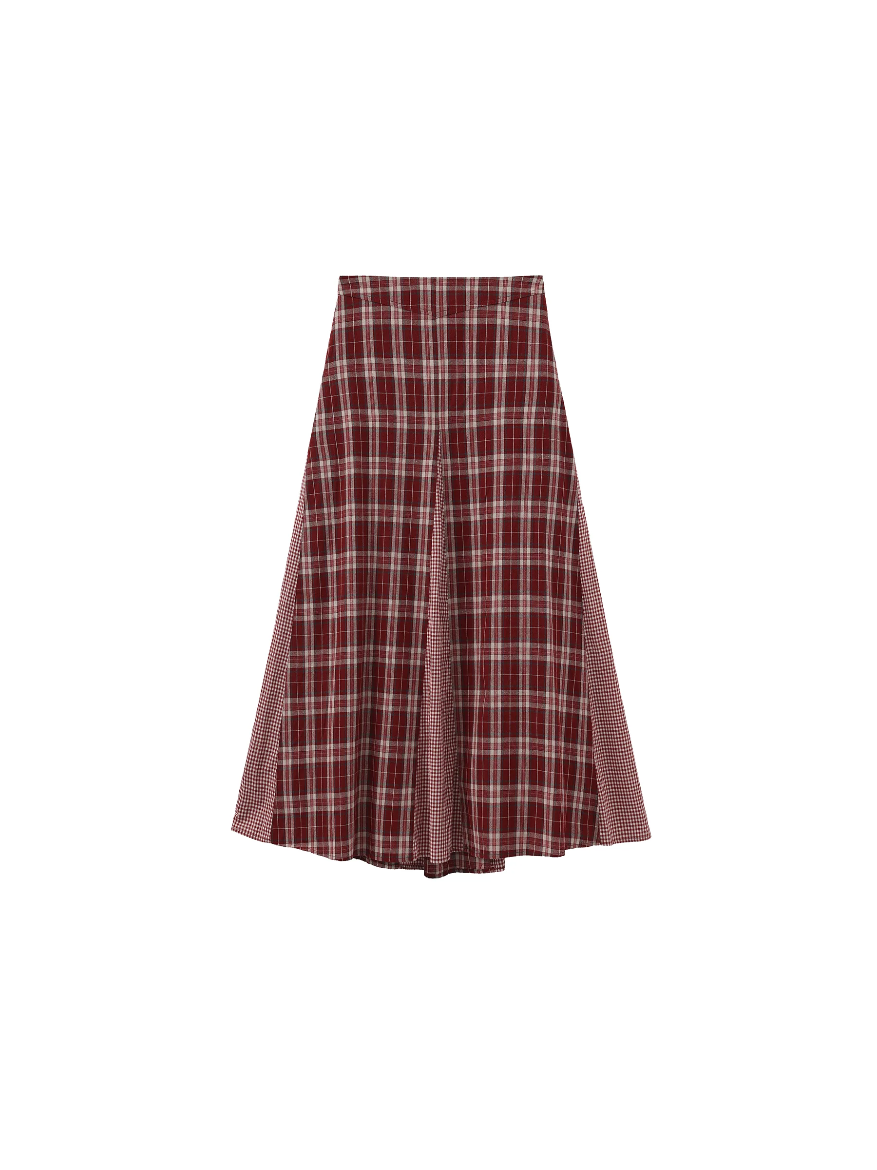 100% Cotton Patchwork Check A-Line Maxi Skirt - Image 16
