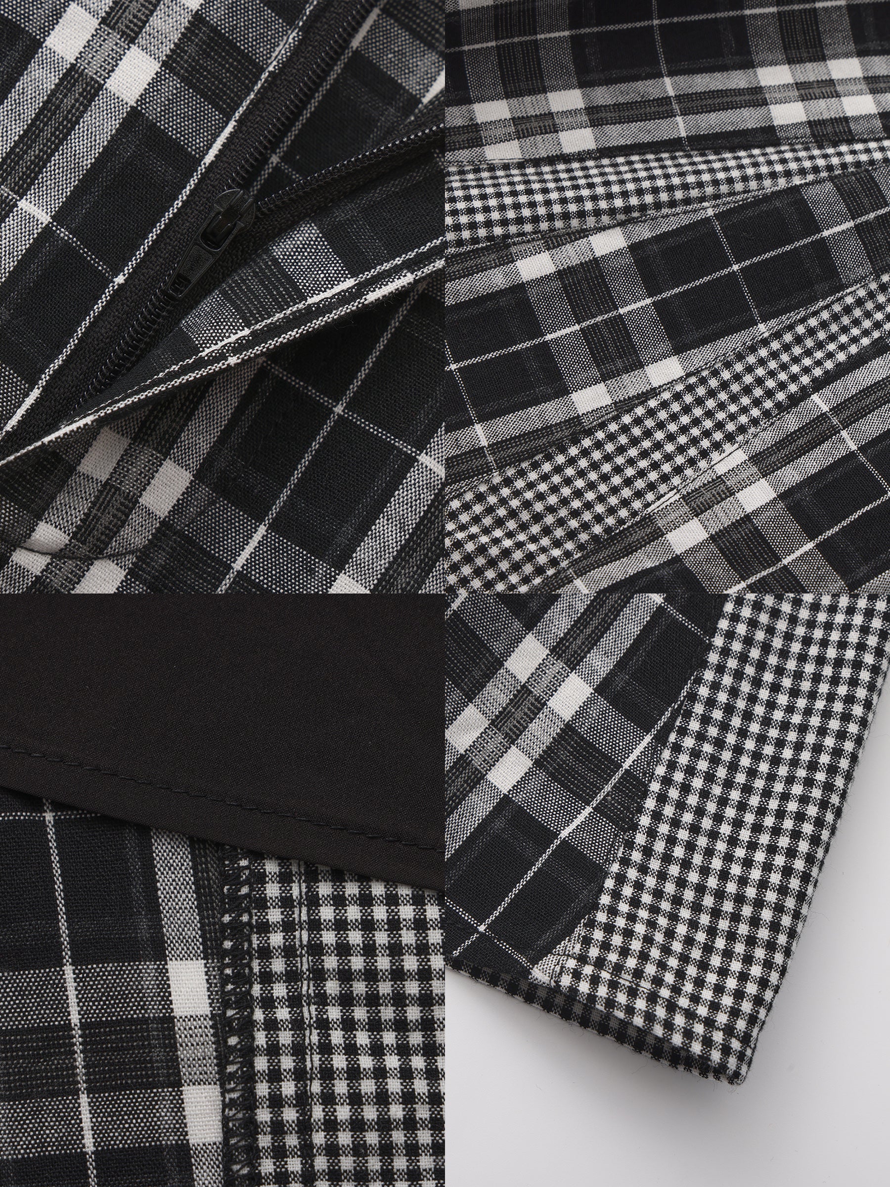 100% Cotton Patchwork Check A-Line Maxi Skirt - Image 17