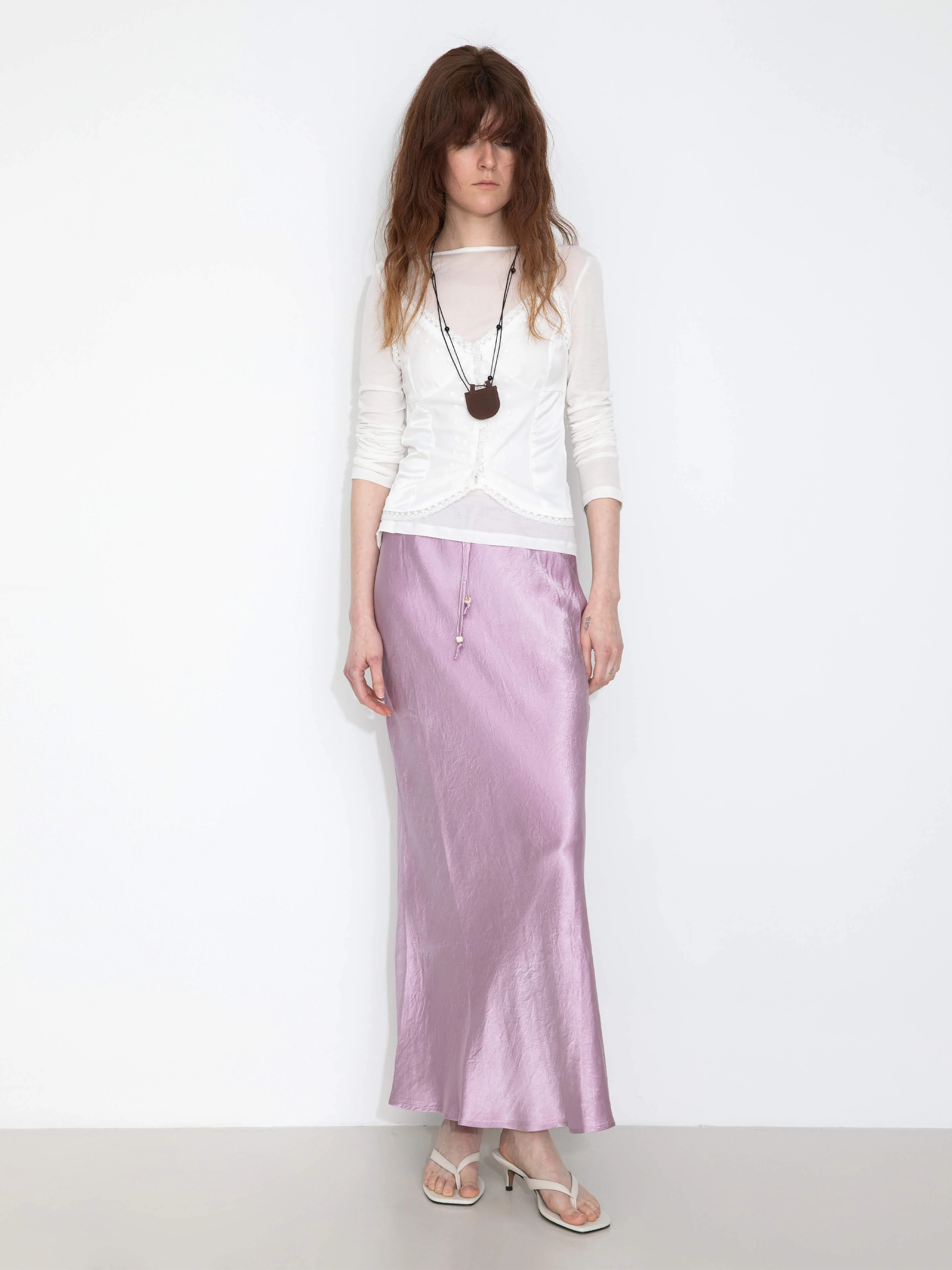 100% Heavyweight Acetate Bias Cut Skirt - Image 13