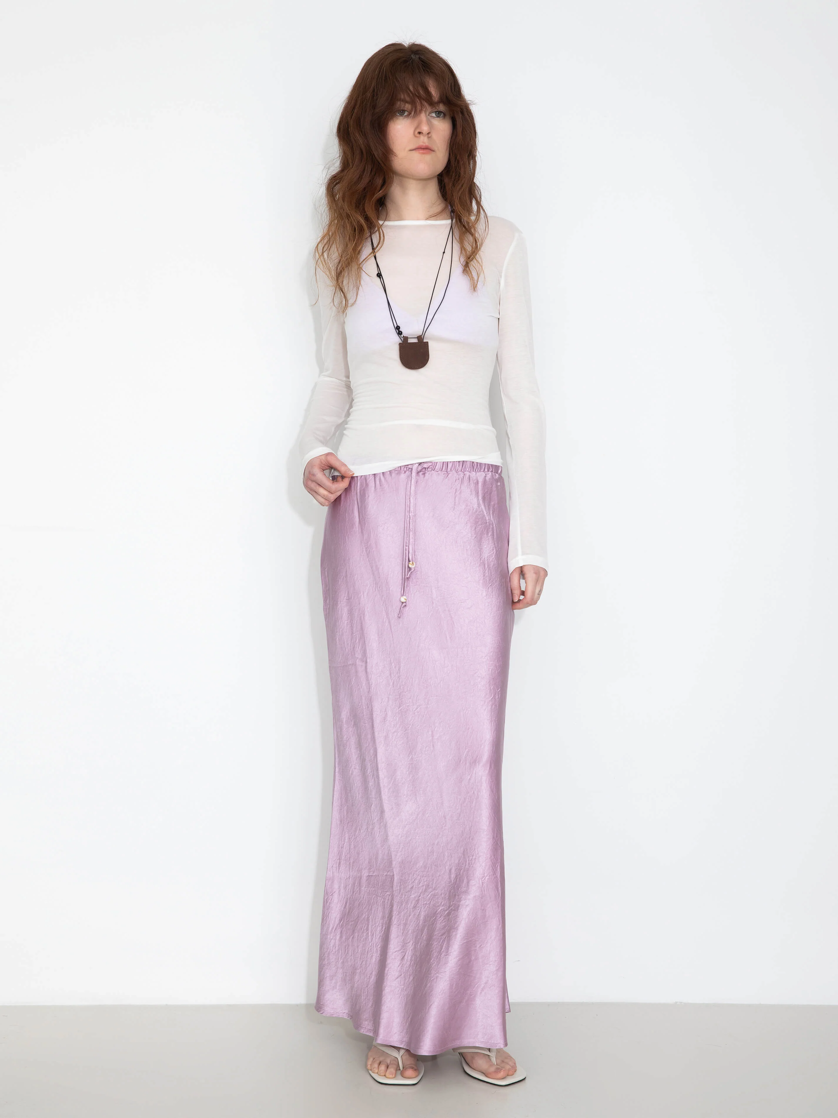 100% Heavyweight Acetate Bias Cut Skirt - Image 8
