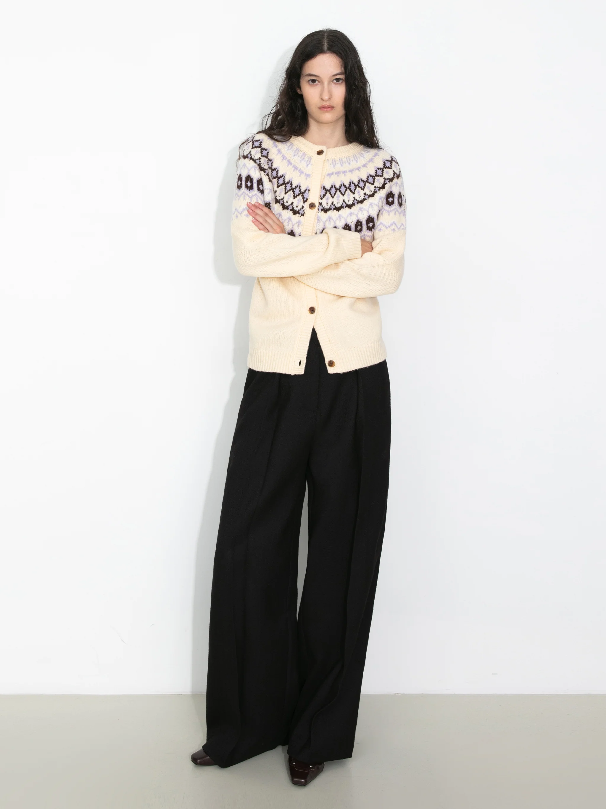 100% Wool Fair Isle Wool Knit Cardigan - Image 8