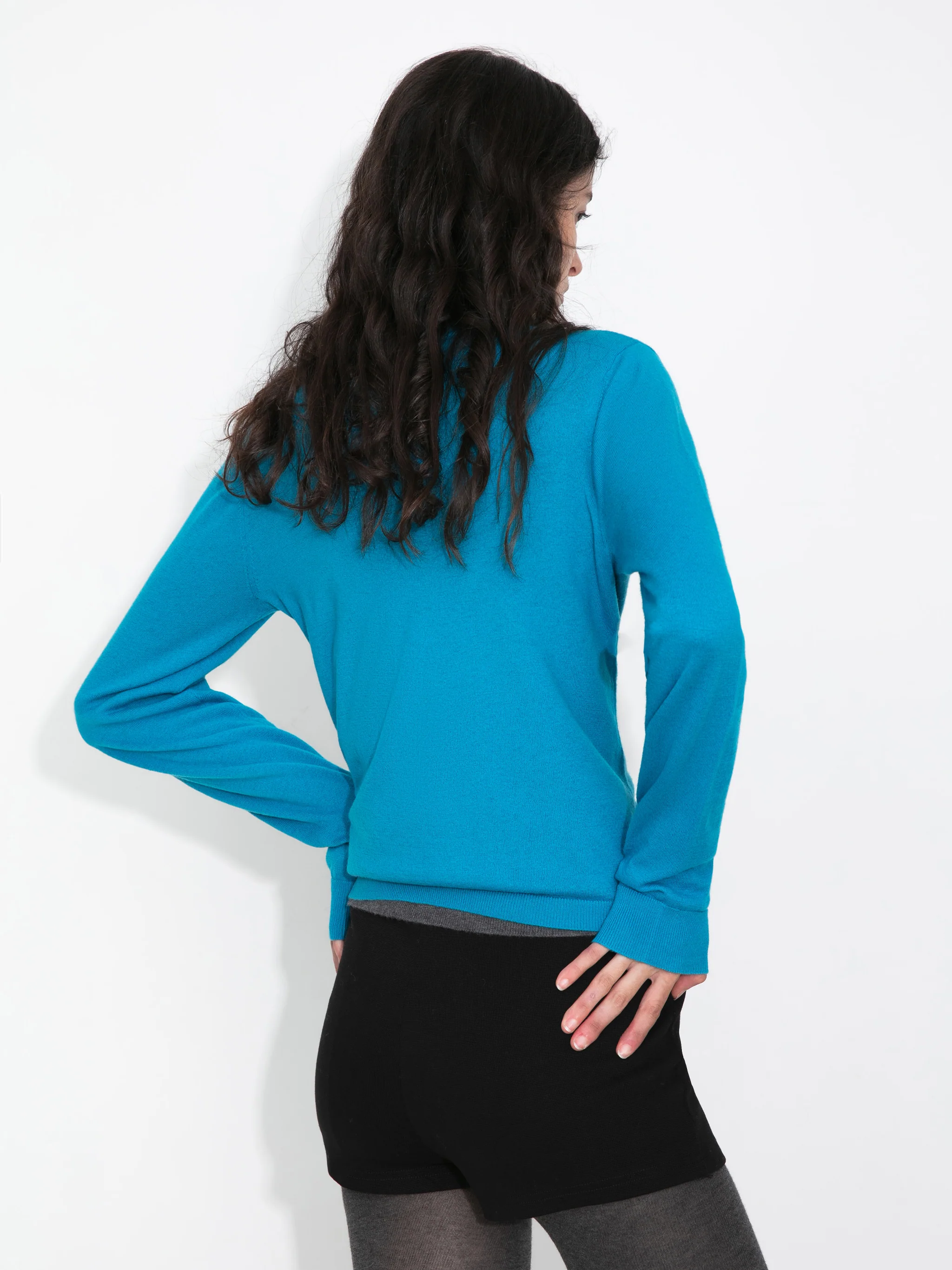 100% Wool Knit Cardigan with Crew Neck - Image 6