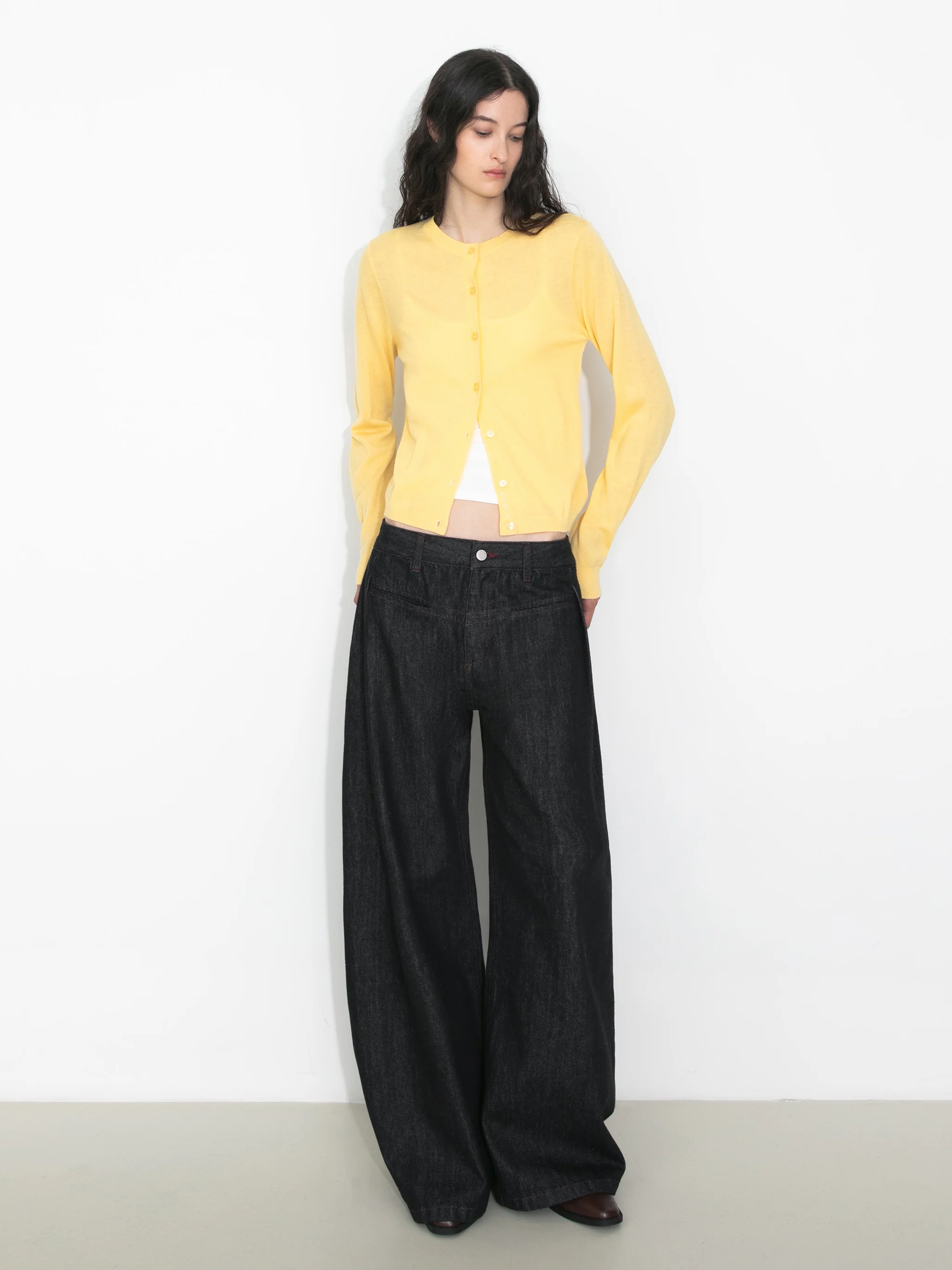 100% Wool Knit Cardigan with Crew Neck - Image 8