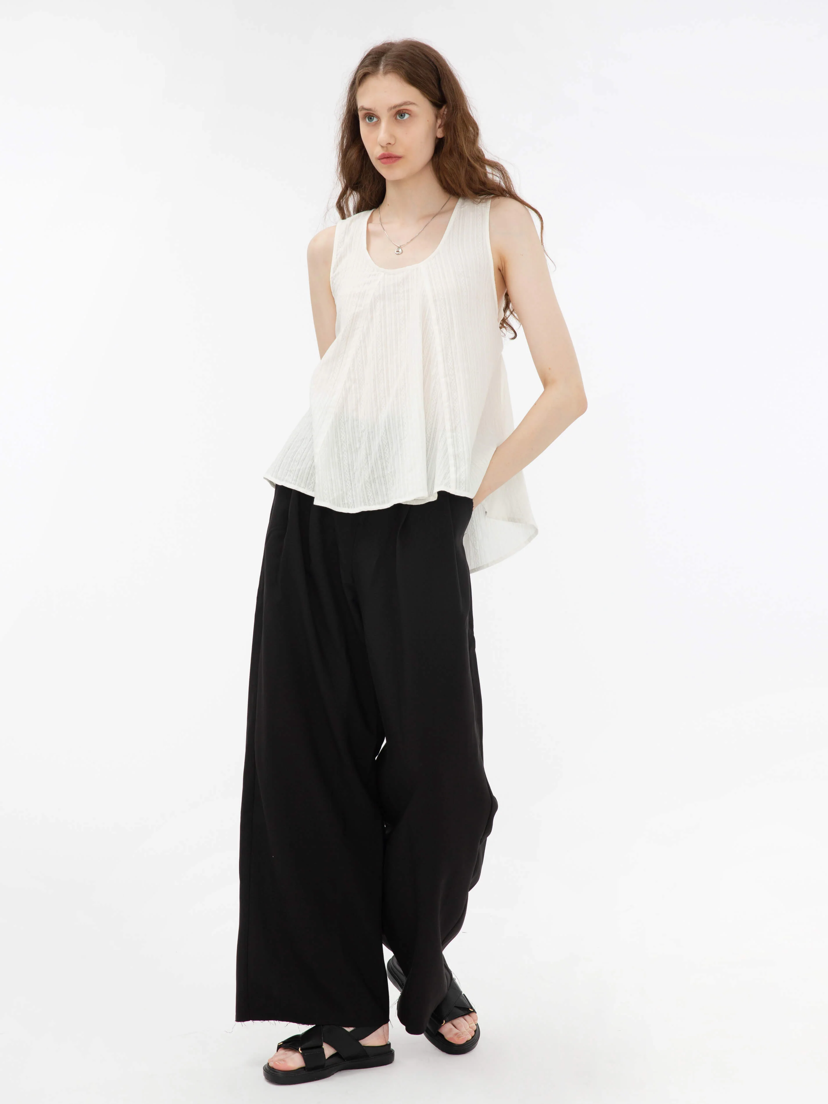Flared Open Back Sleeveless Top - Image 3