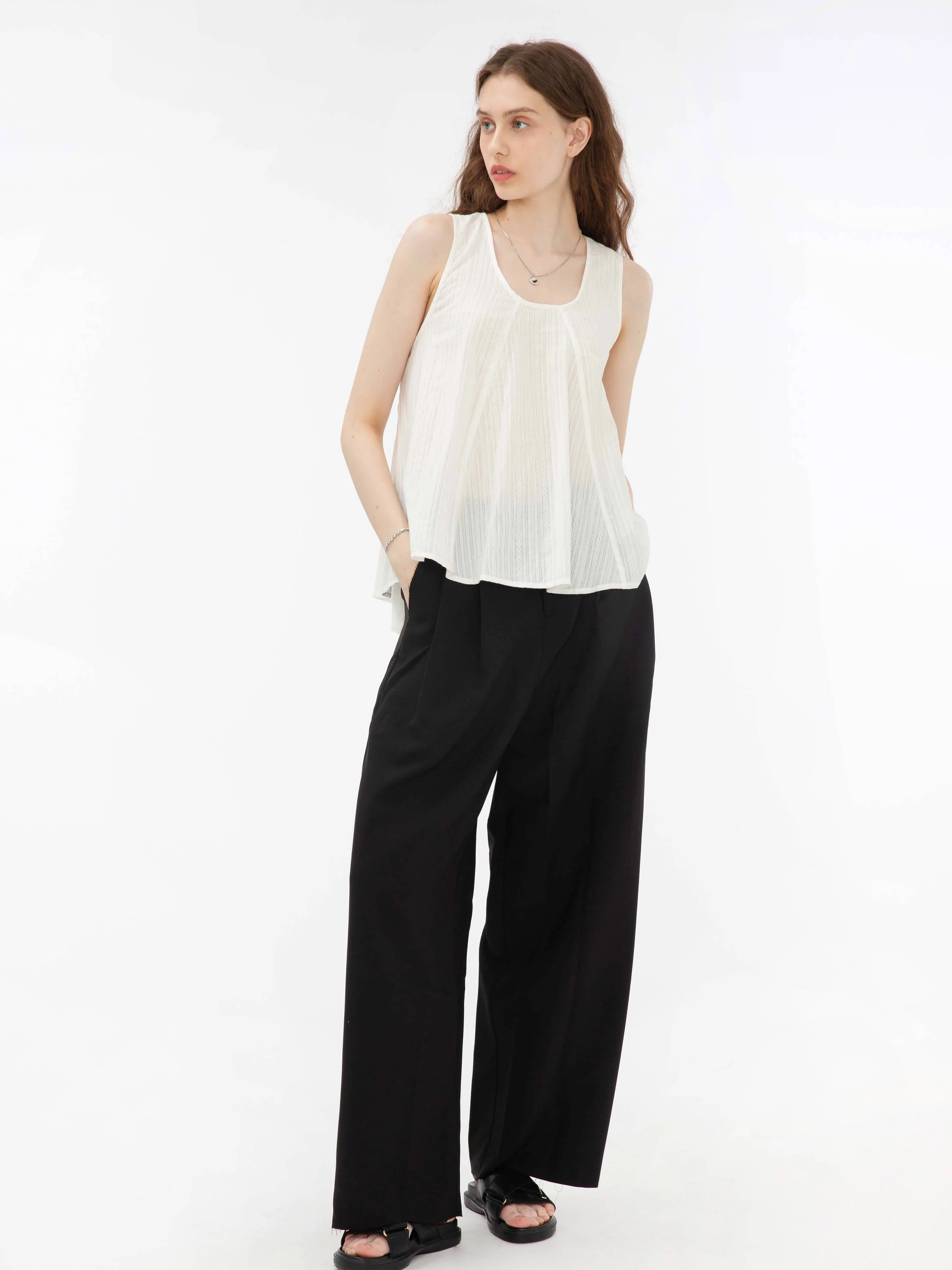 Flared Open Back Sleeveless Top - Image 4