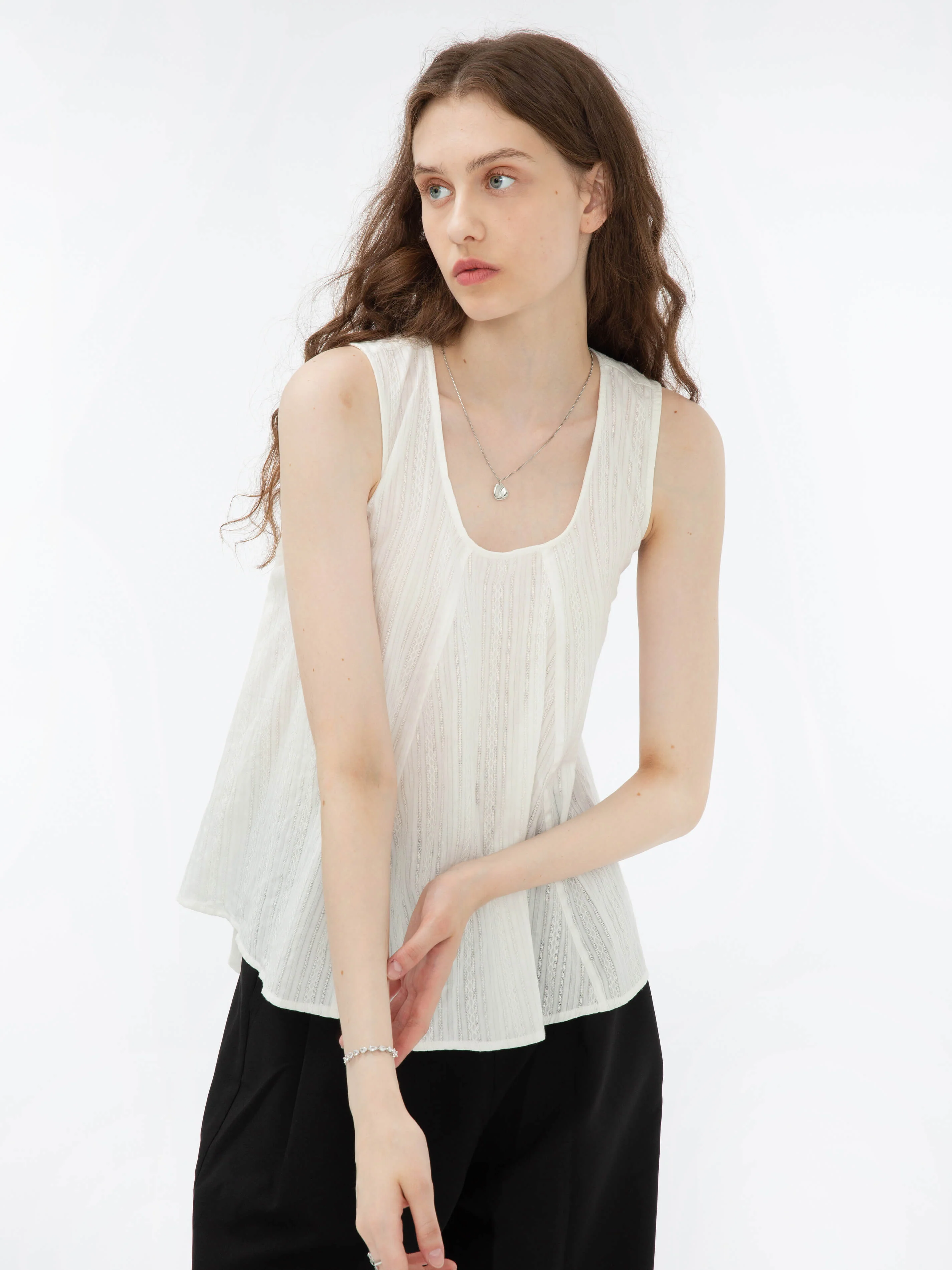 Flared Open Back Sleeveless Top - Image 5