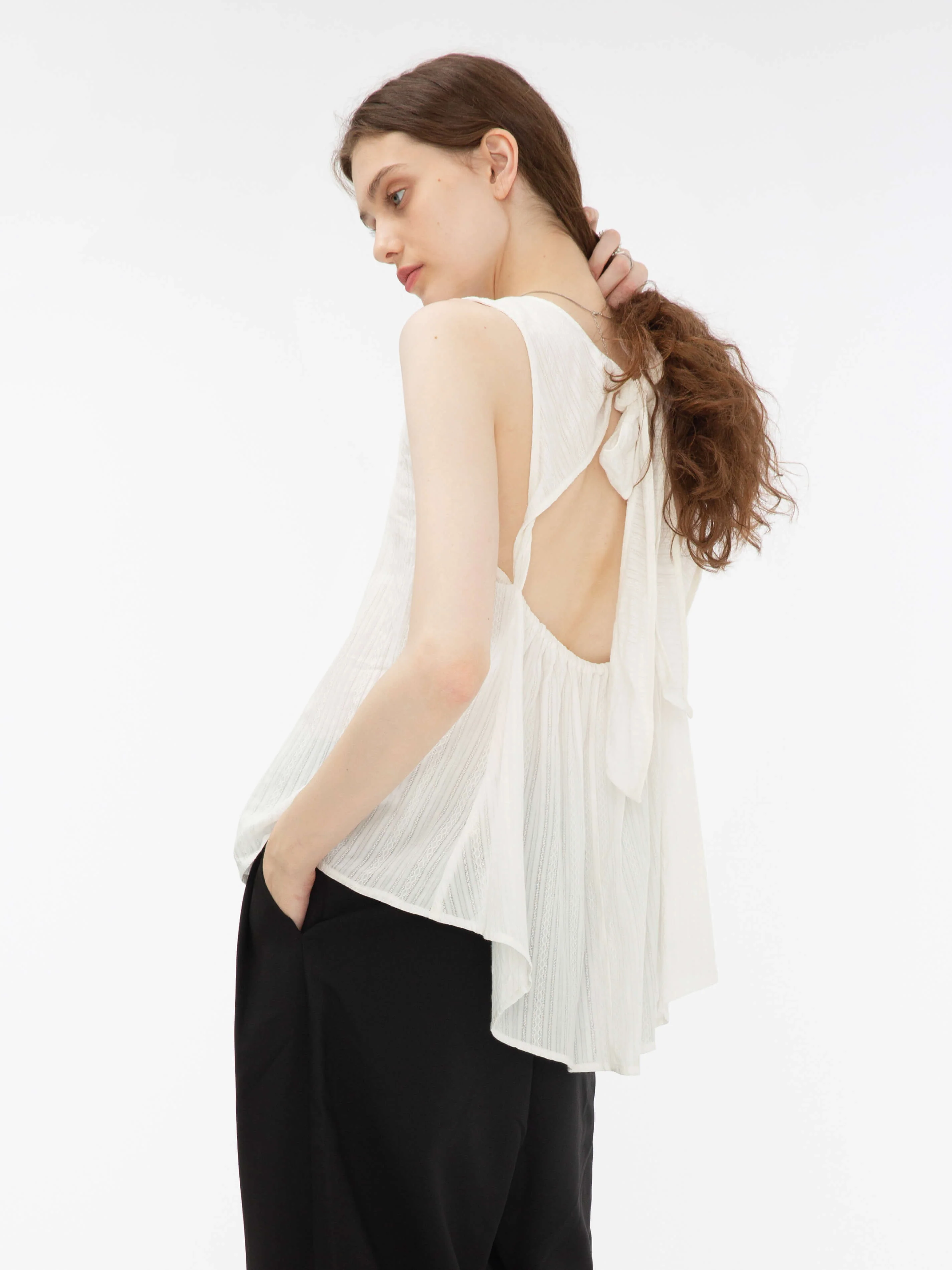 Flared Open Back Sleeveless Top - Image 6