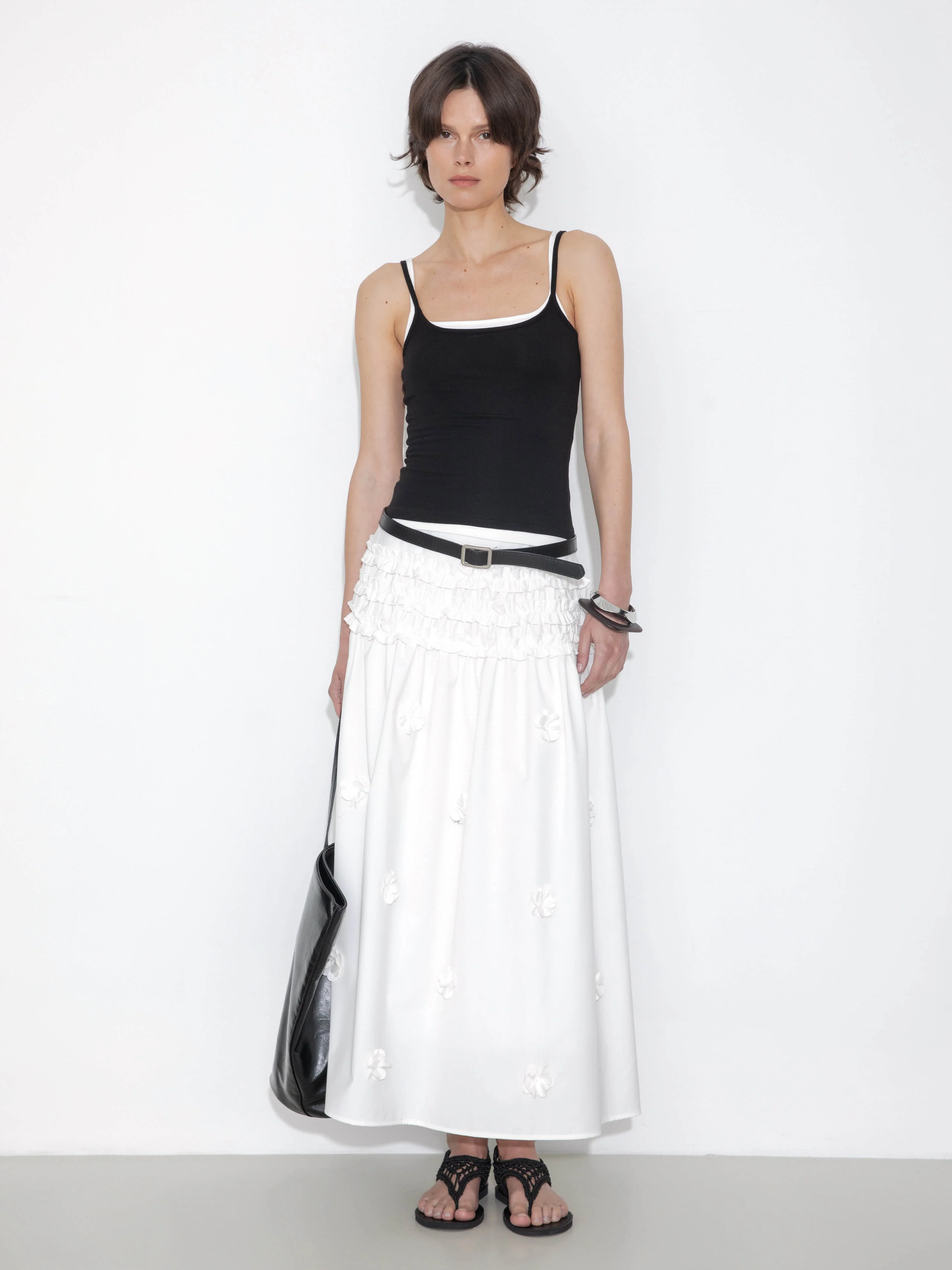 3D Floral Maxi Skirt