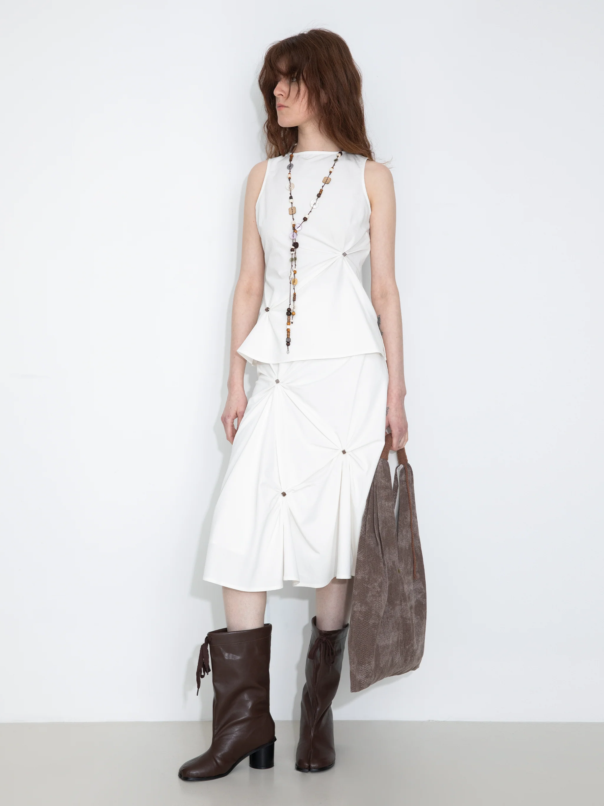 3D Pleated High-Waisted A-Line Skirt - Image 2