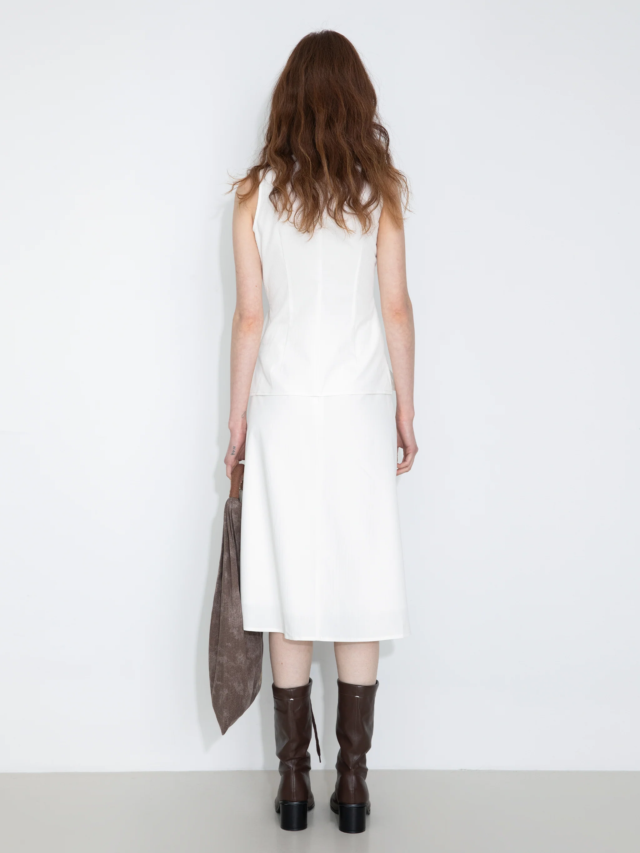 3D Pleated High-Waisted A-Line Skirt - Image 6