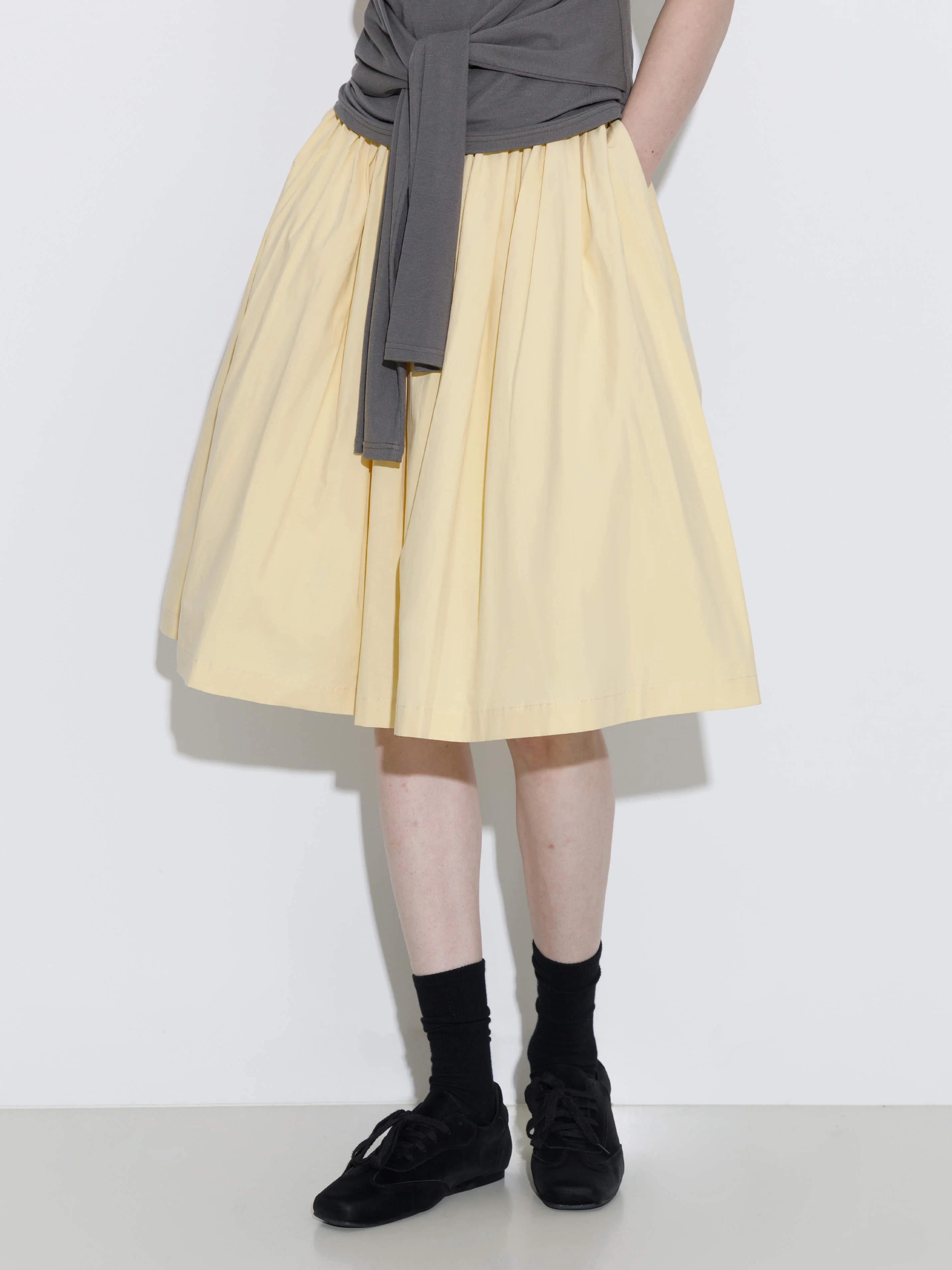 100% Cotton A-Line Midi Skirt - Image 2