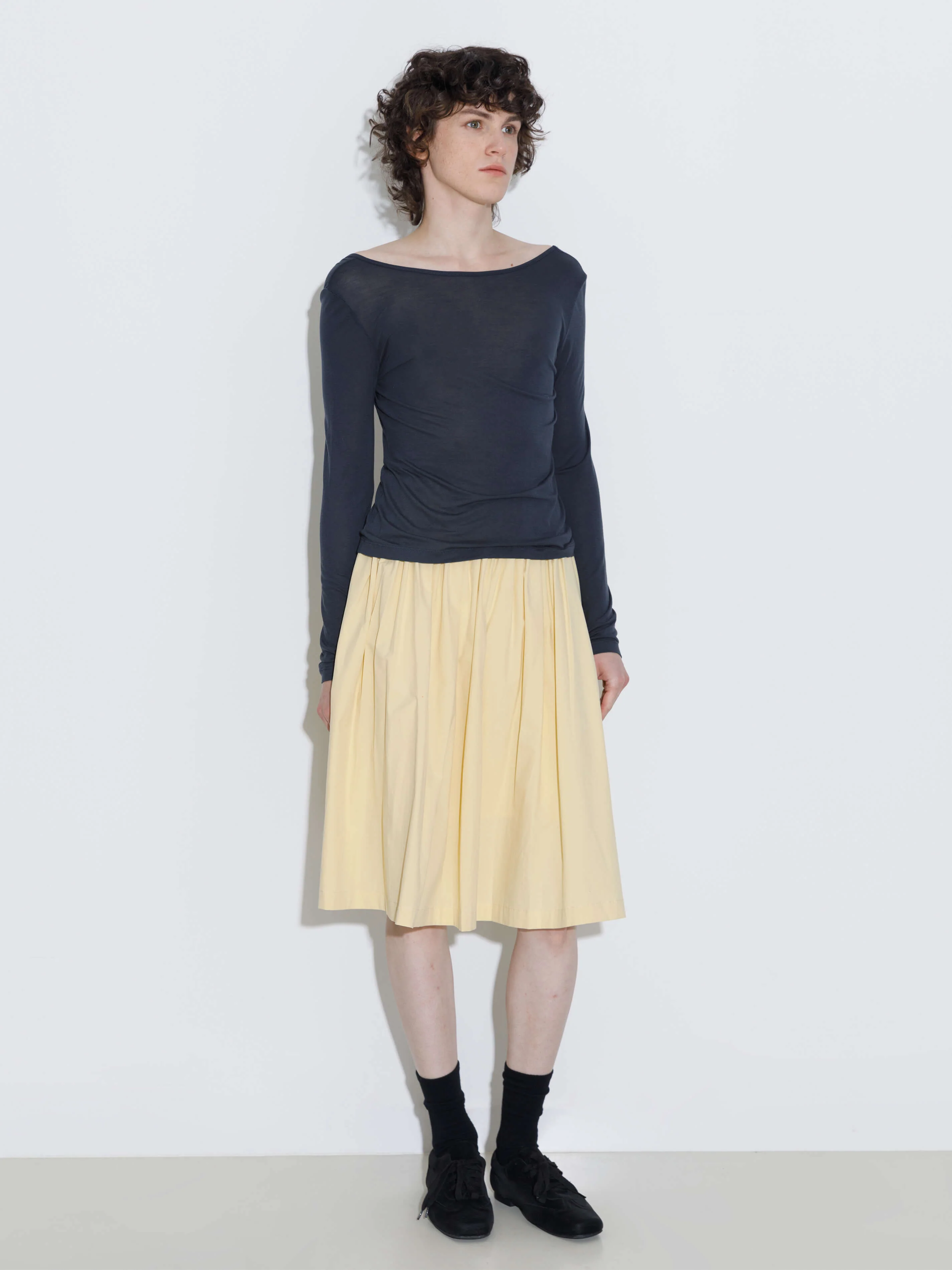 100% Cotton A-Line Midi Skirt - Image 3