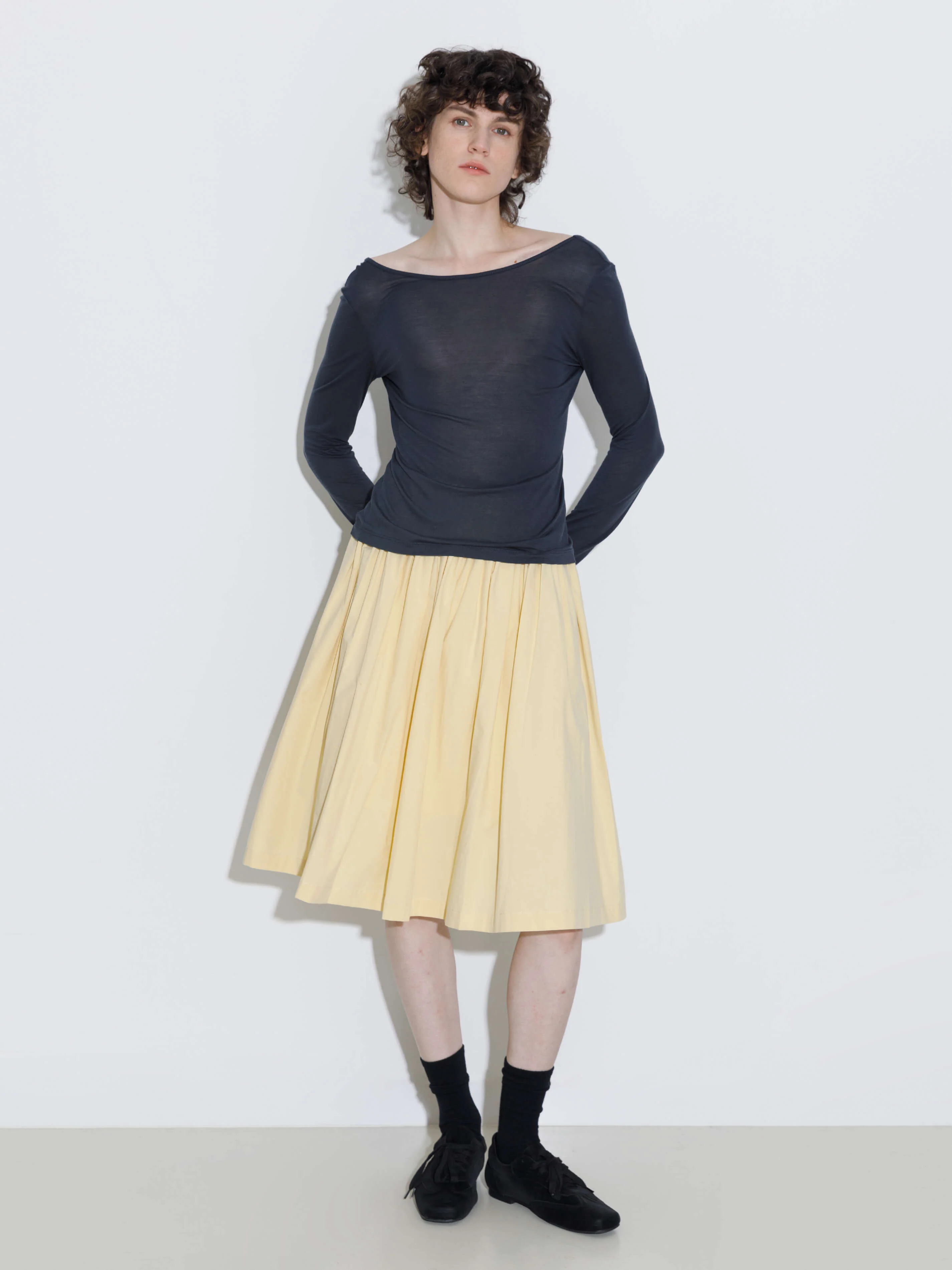 100% Cotton A-Line Midi Skirt - Image 4