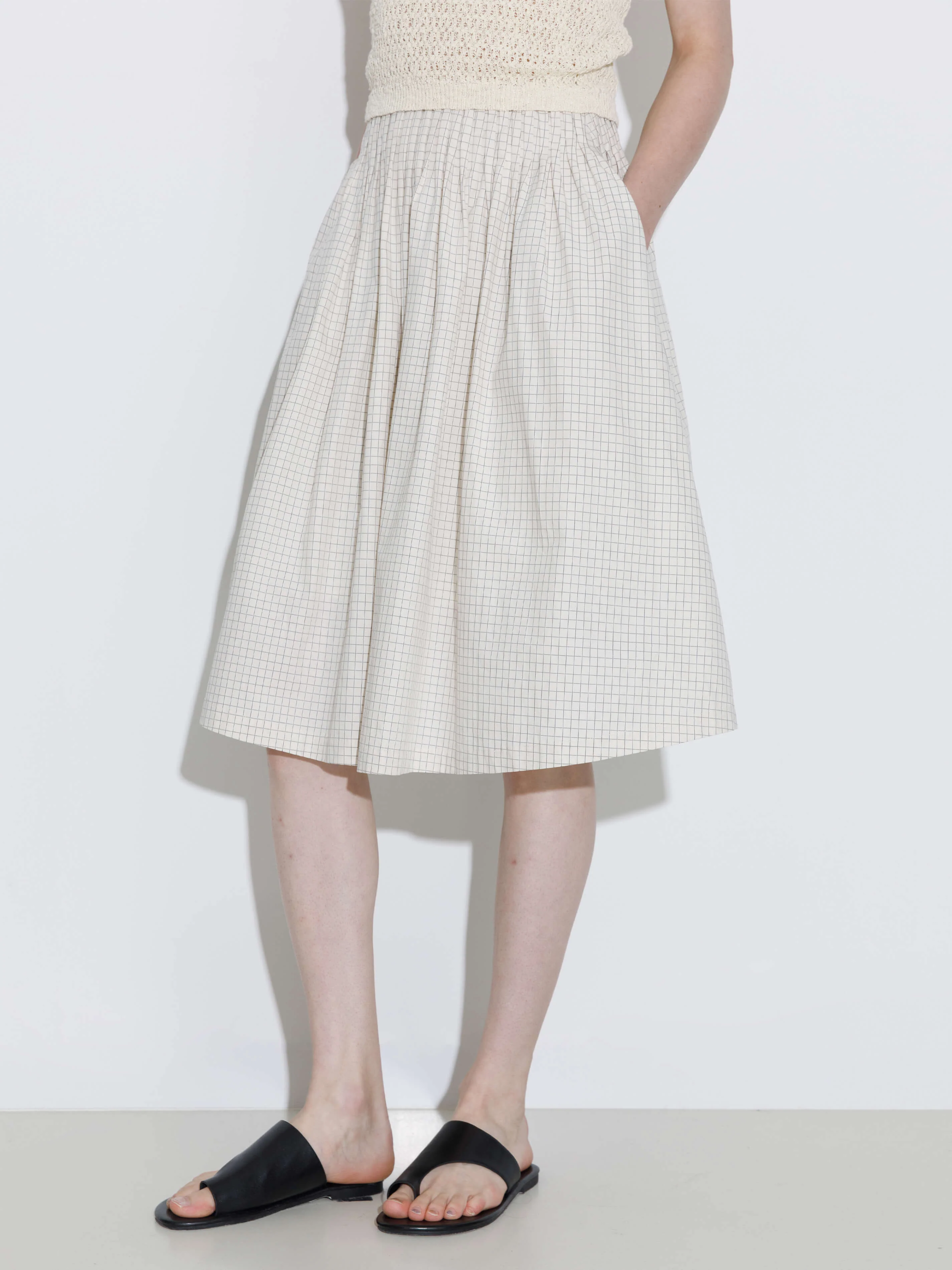 100% Cotton A-Line Midi Skirt - Image 9