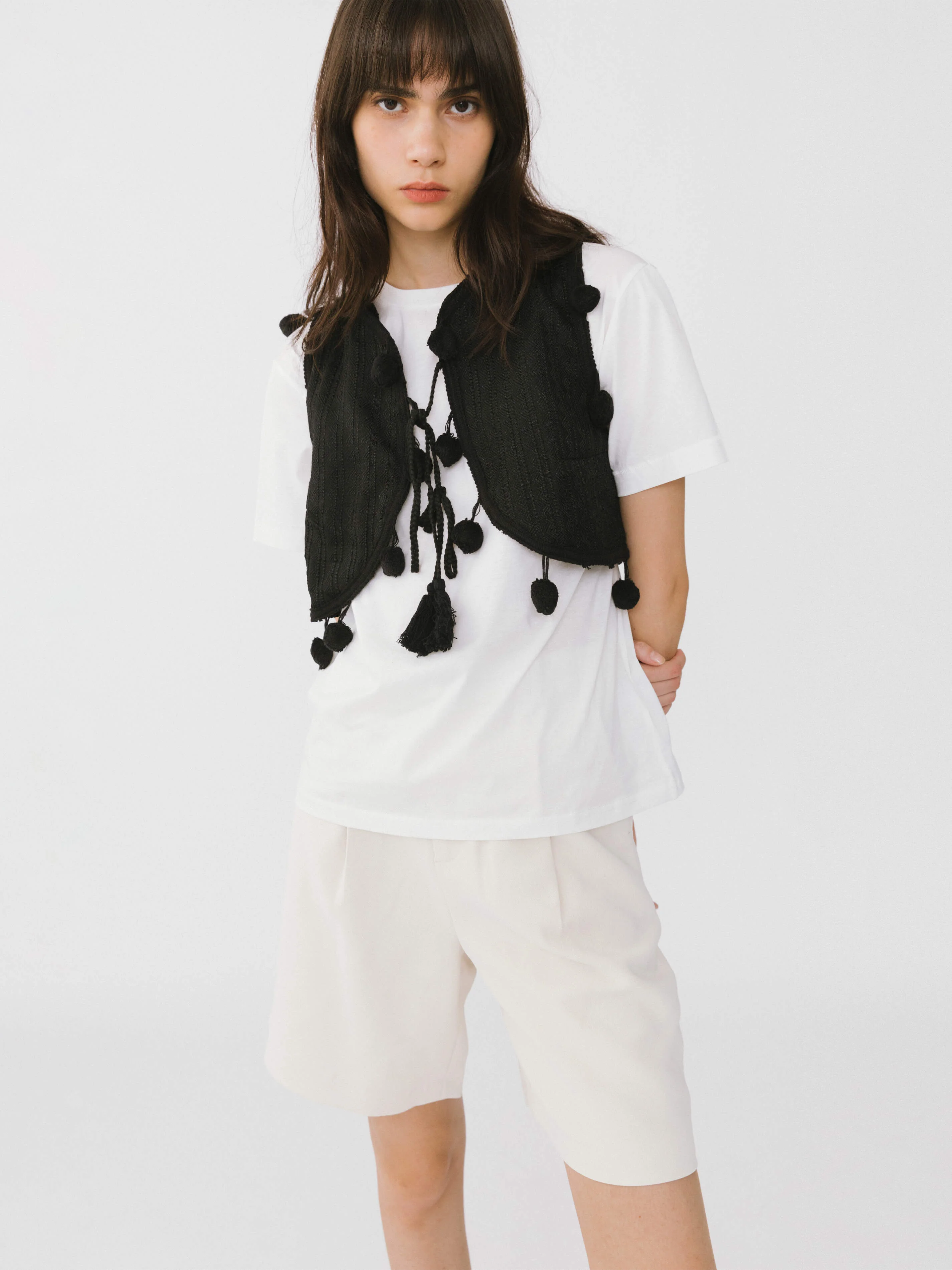 Asymmetric Cut Out Tailored Shorts - Image 7