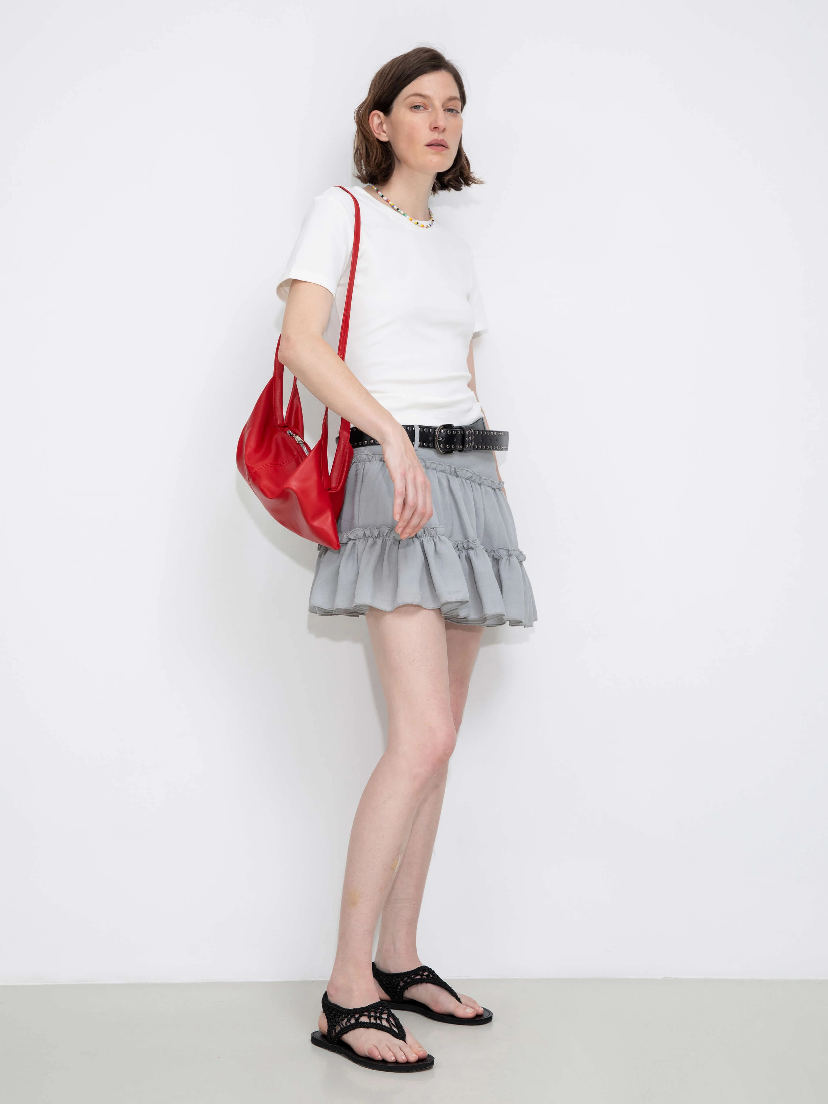 Asymmetrical Ruffled Mini Skirt - Image 5