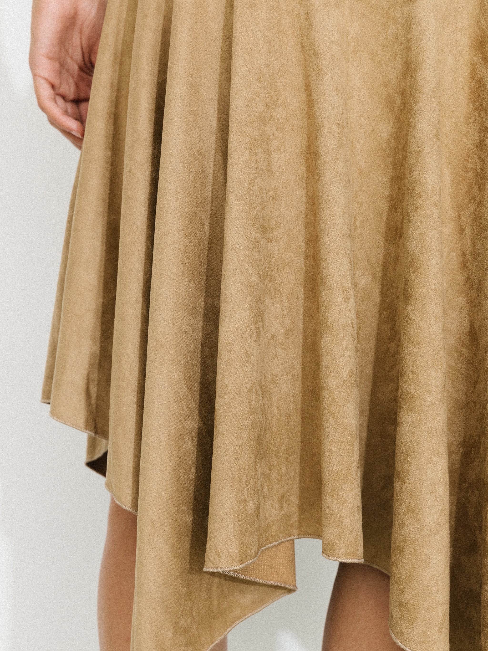 Asymmetrical Suede Skirt - Image 4