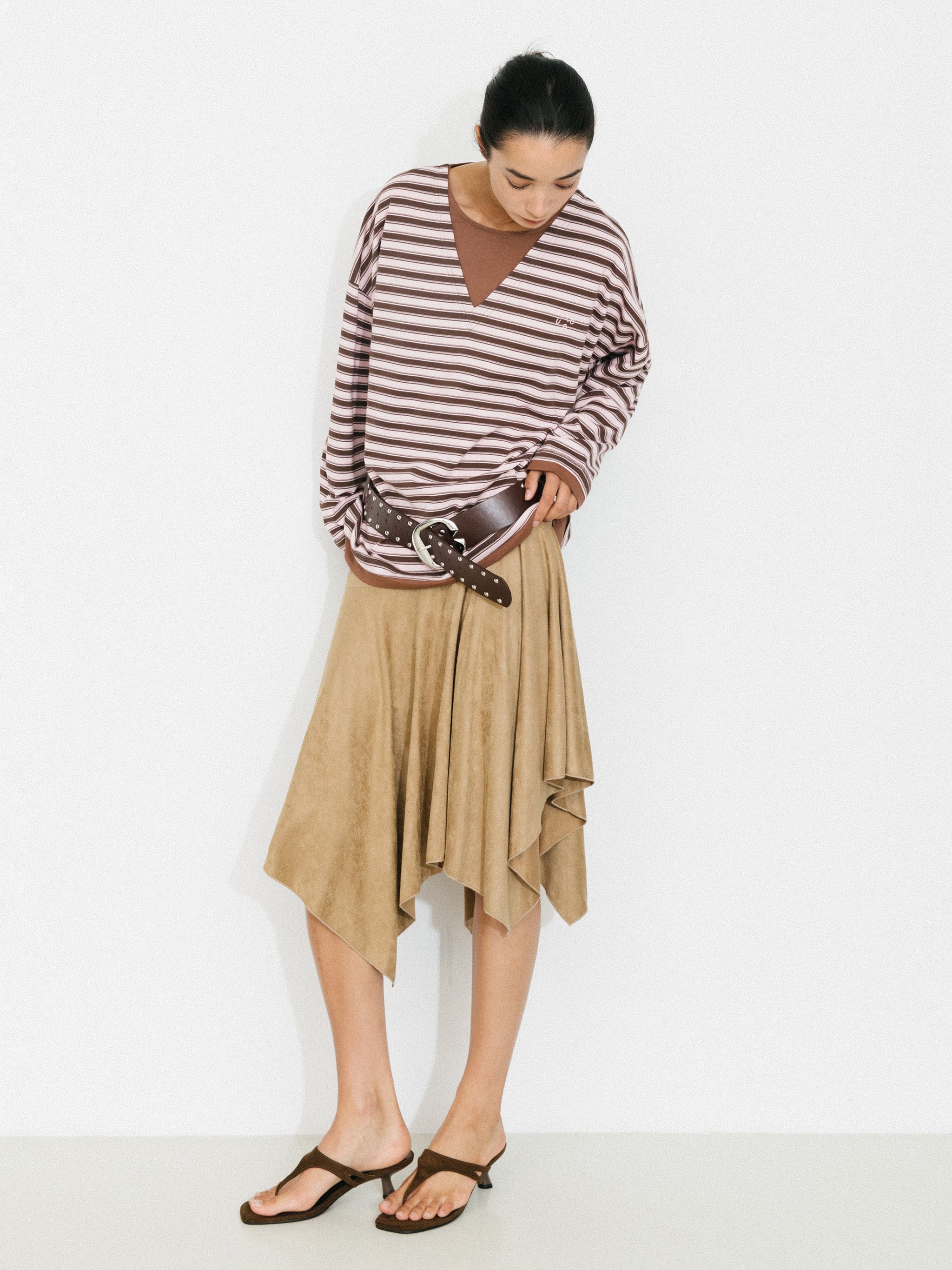 Asymmetrical Suede Skirt - Image 5