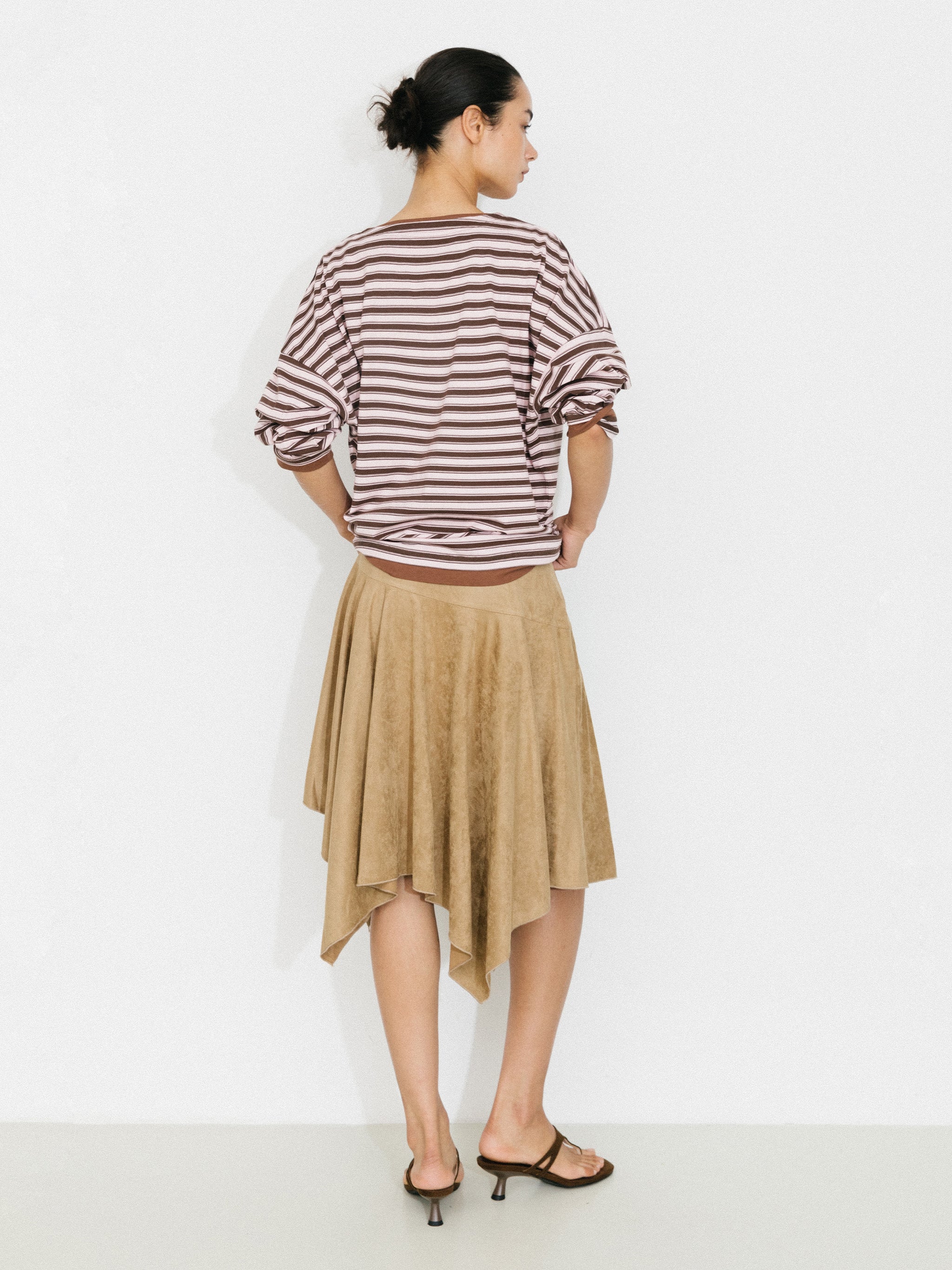 Asymmetrical Suede Skirt - Image 6
