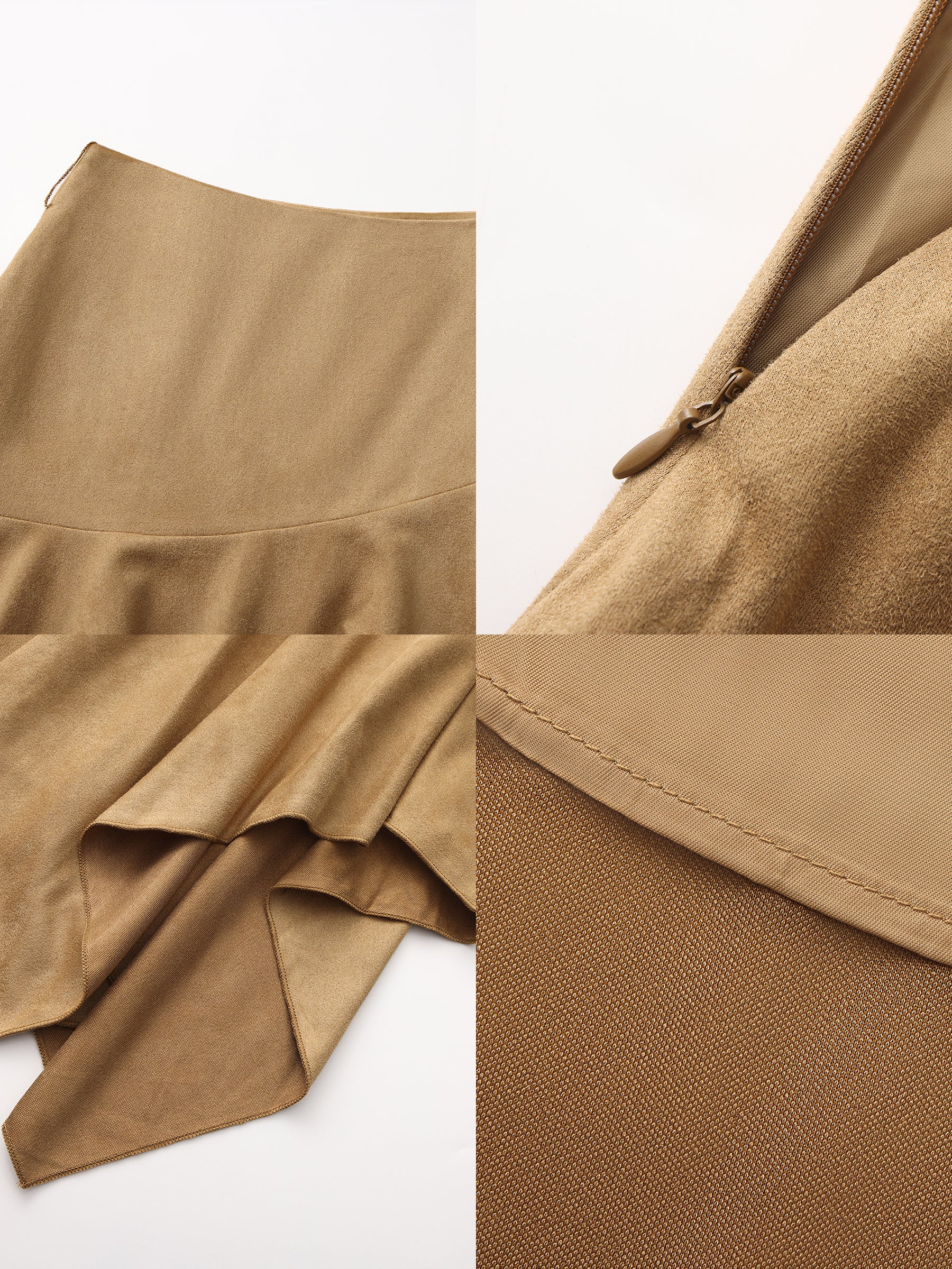 Asymmetrical Suede Skirt - Image 9