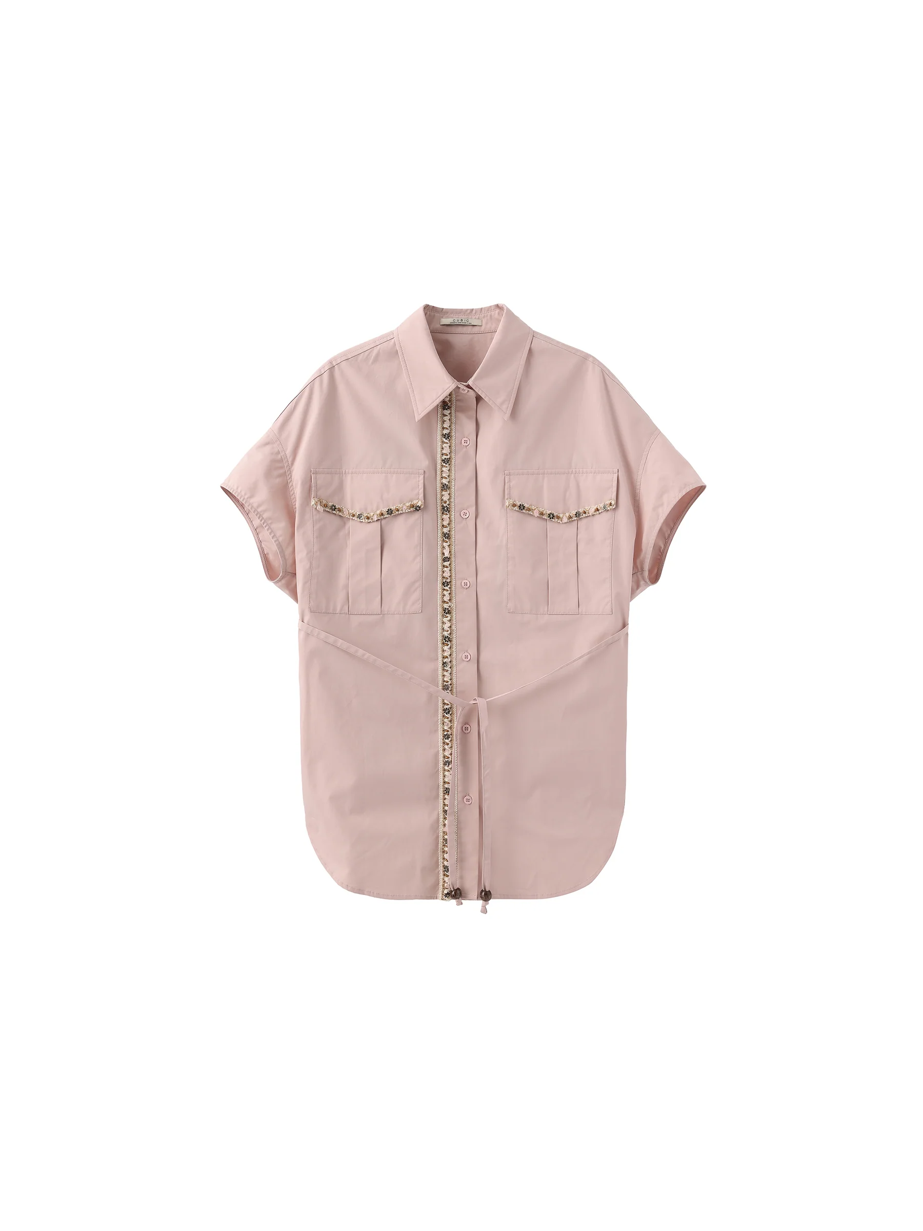 Beaded Placket Utility Short-Sleeve Shirt - Image 13