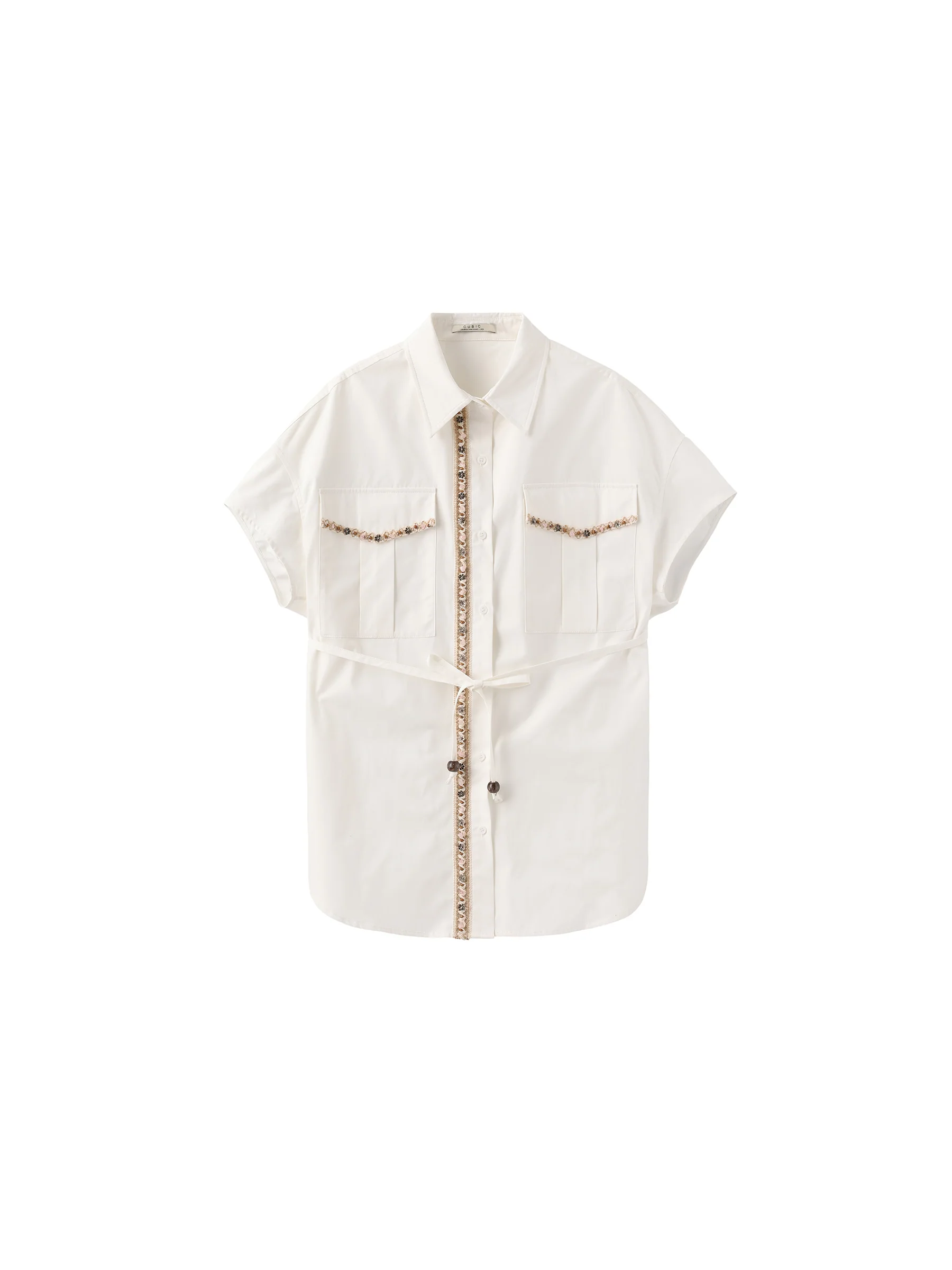 Beaded Placket Utility Short-Sleeve Shirt - Image 15