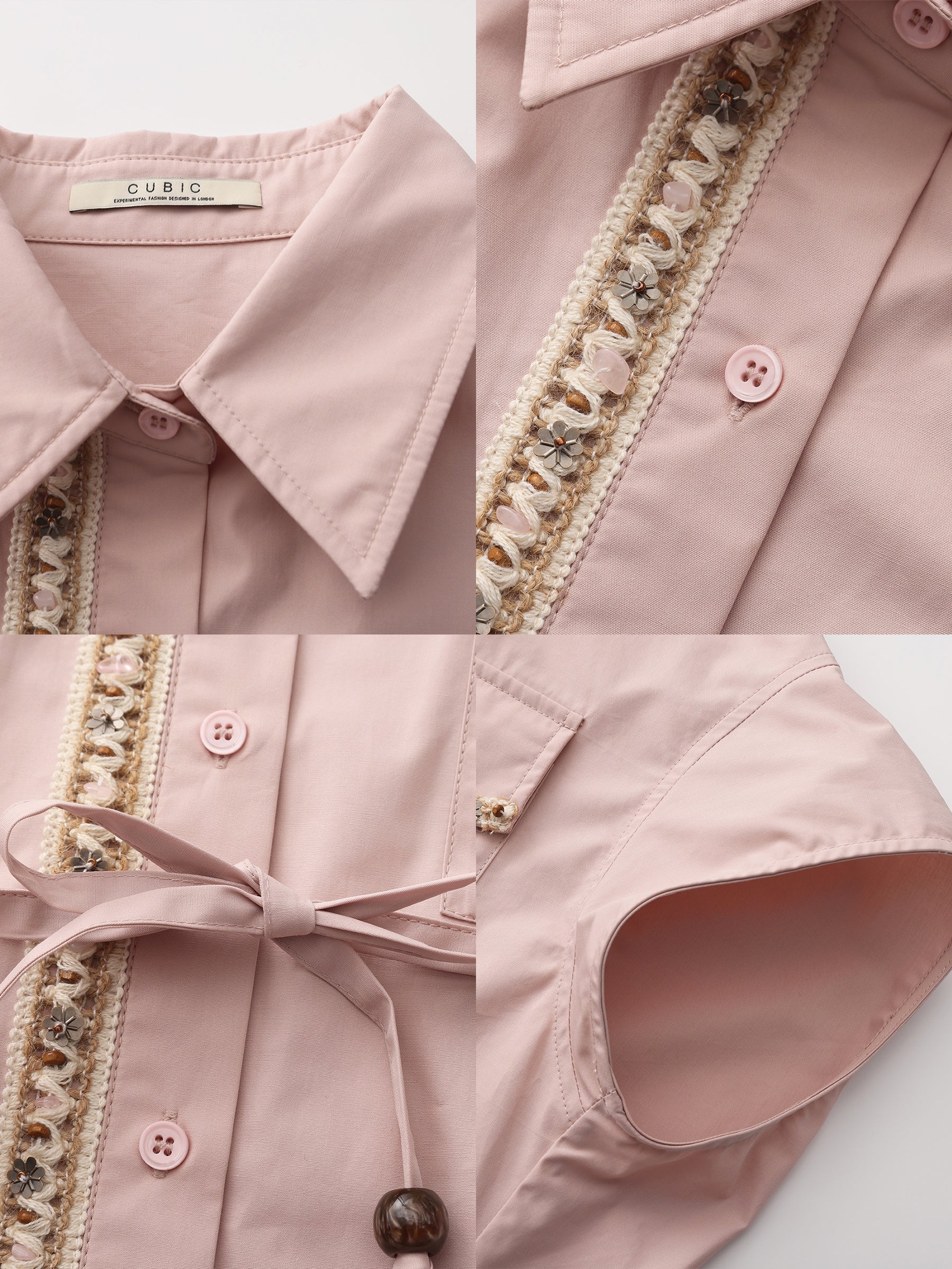 Beaded Placket Utility Short-Sleeve Shirt - Image 17