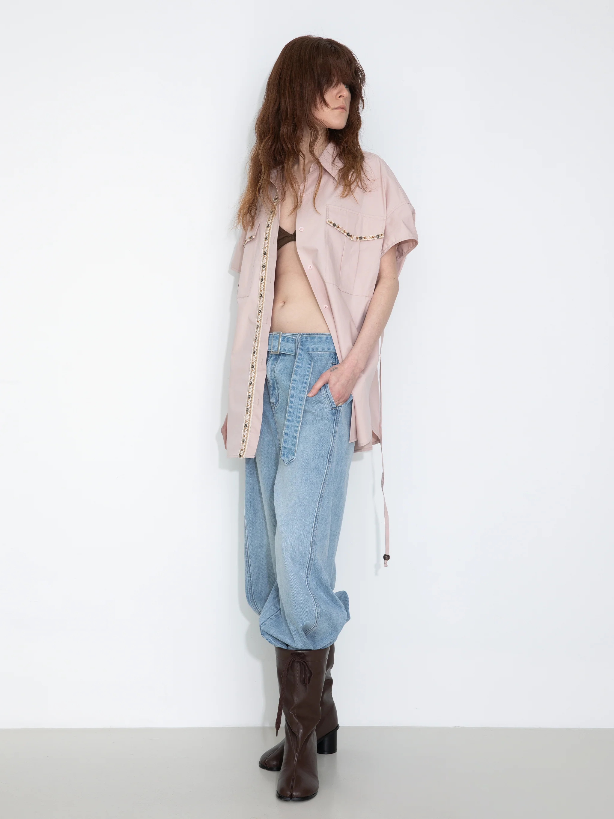 Beaded Placket Utility Short-Sleeve Shirt - Image 4