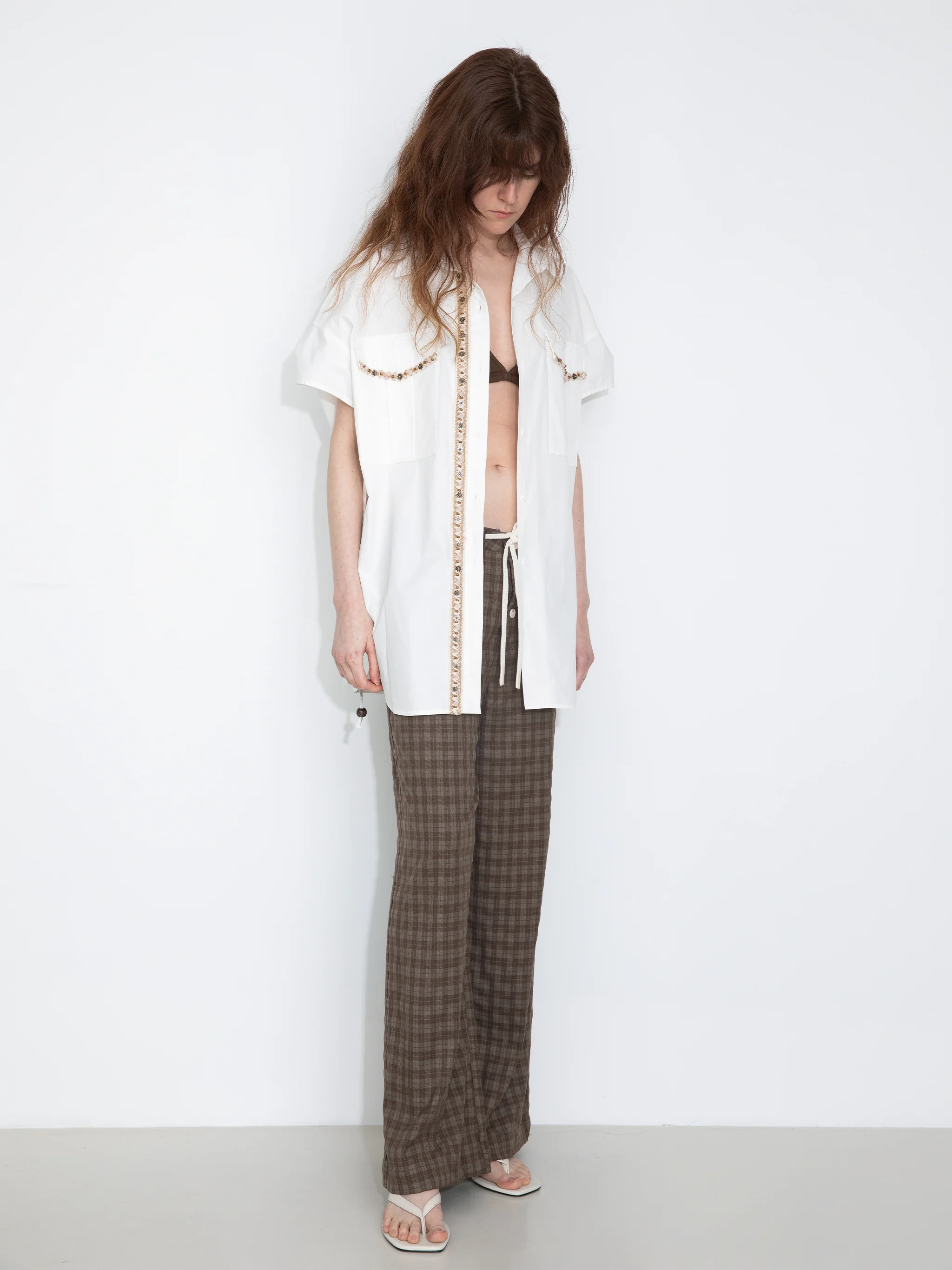 Beaded Placket Utility Short-Sleeve Shirt - Image 8
