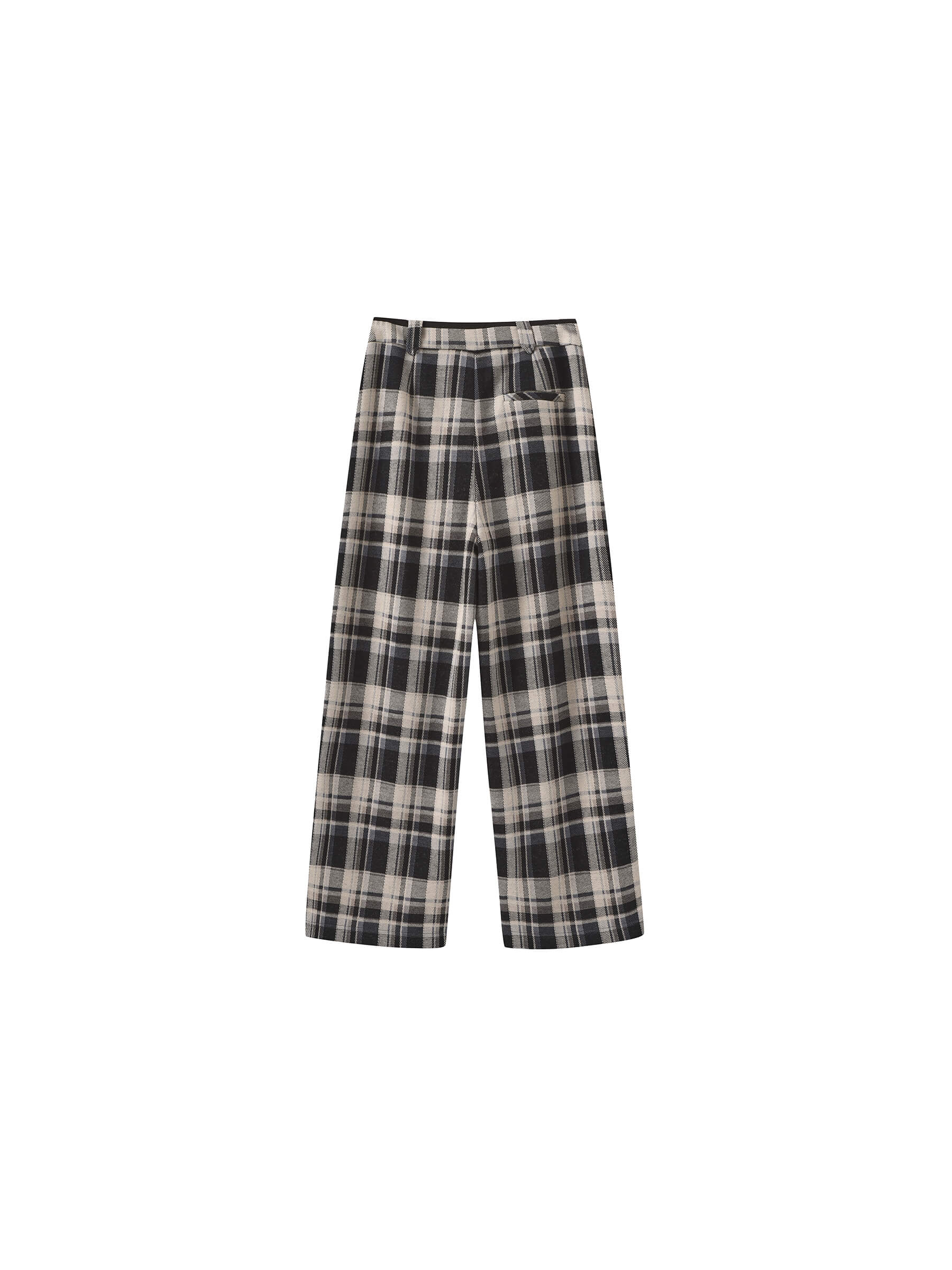 Black Checked Straight Trousers - Image 9