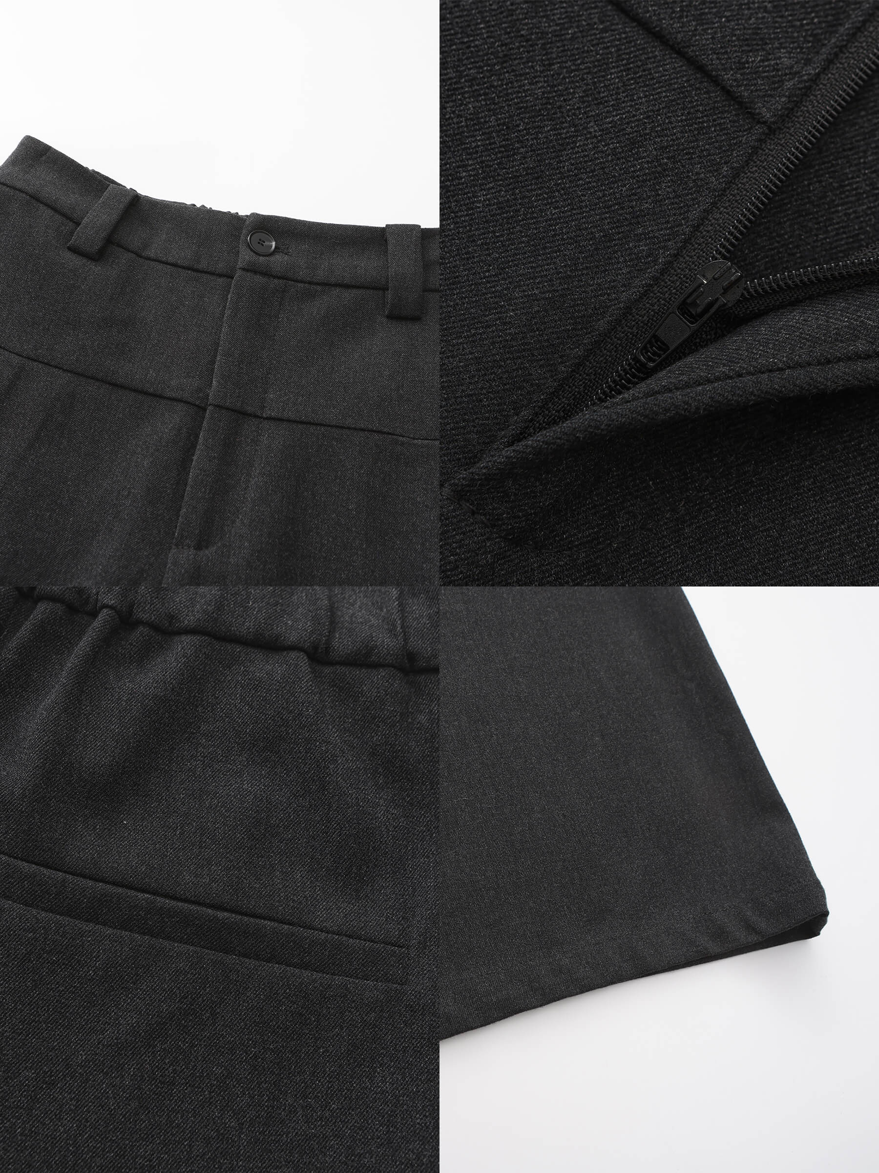 Black Slim Wide Leg Trousers - Image 10