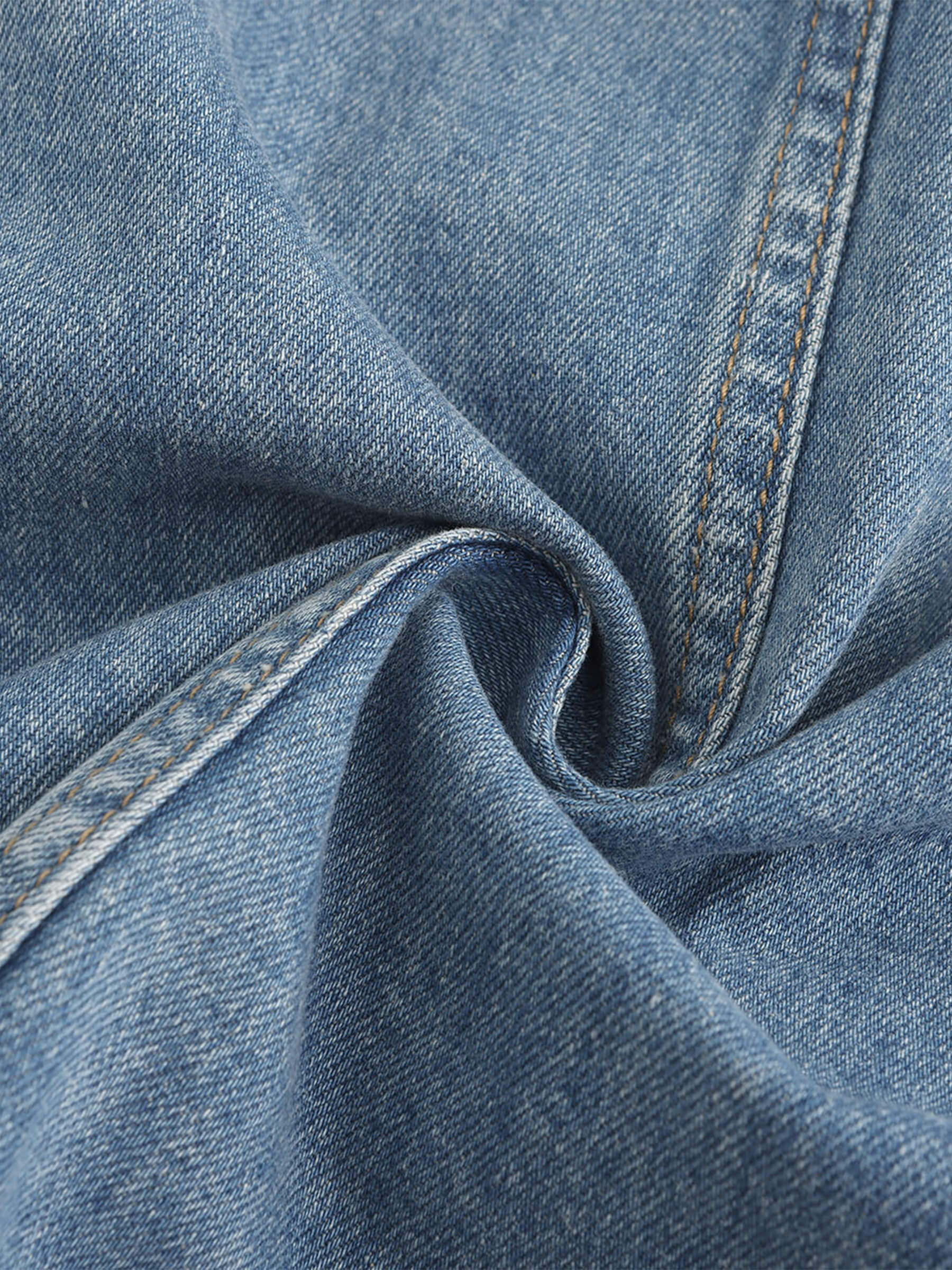 Blue Denim 100% Cotton Long Shirt - Image 11