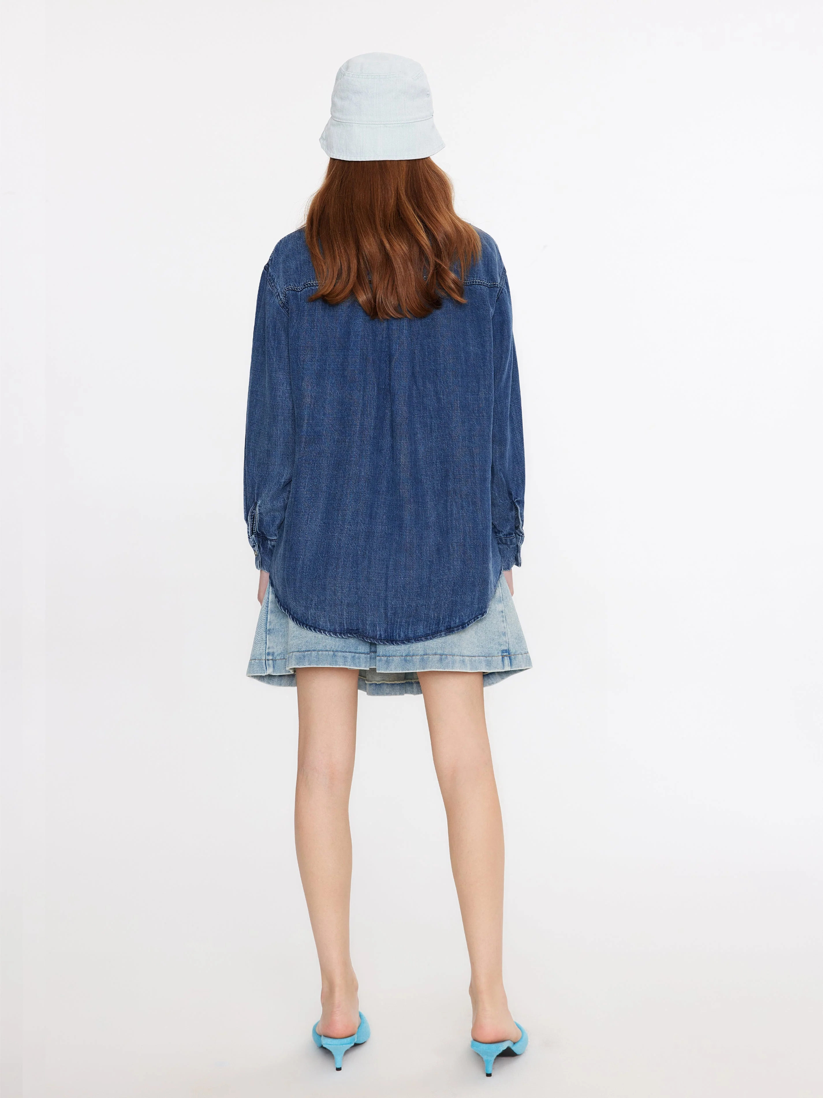 Blue Denim Western Shirt - Image 5