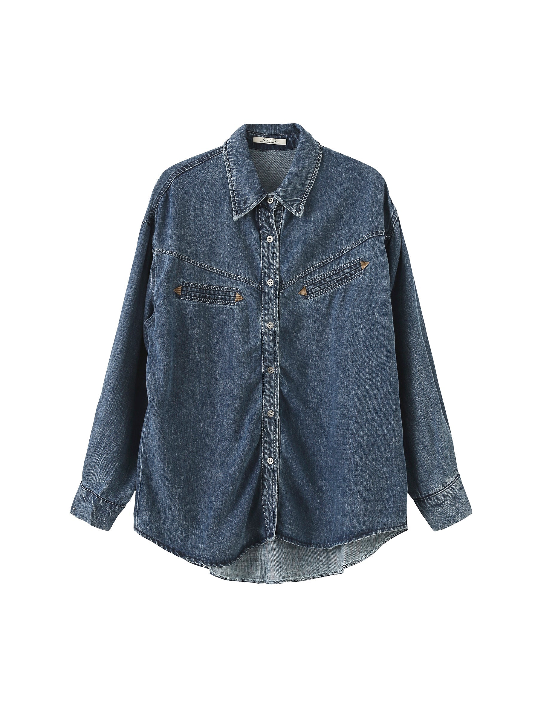 Blue Denim Western Shirt - Image 6
