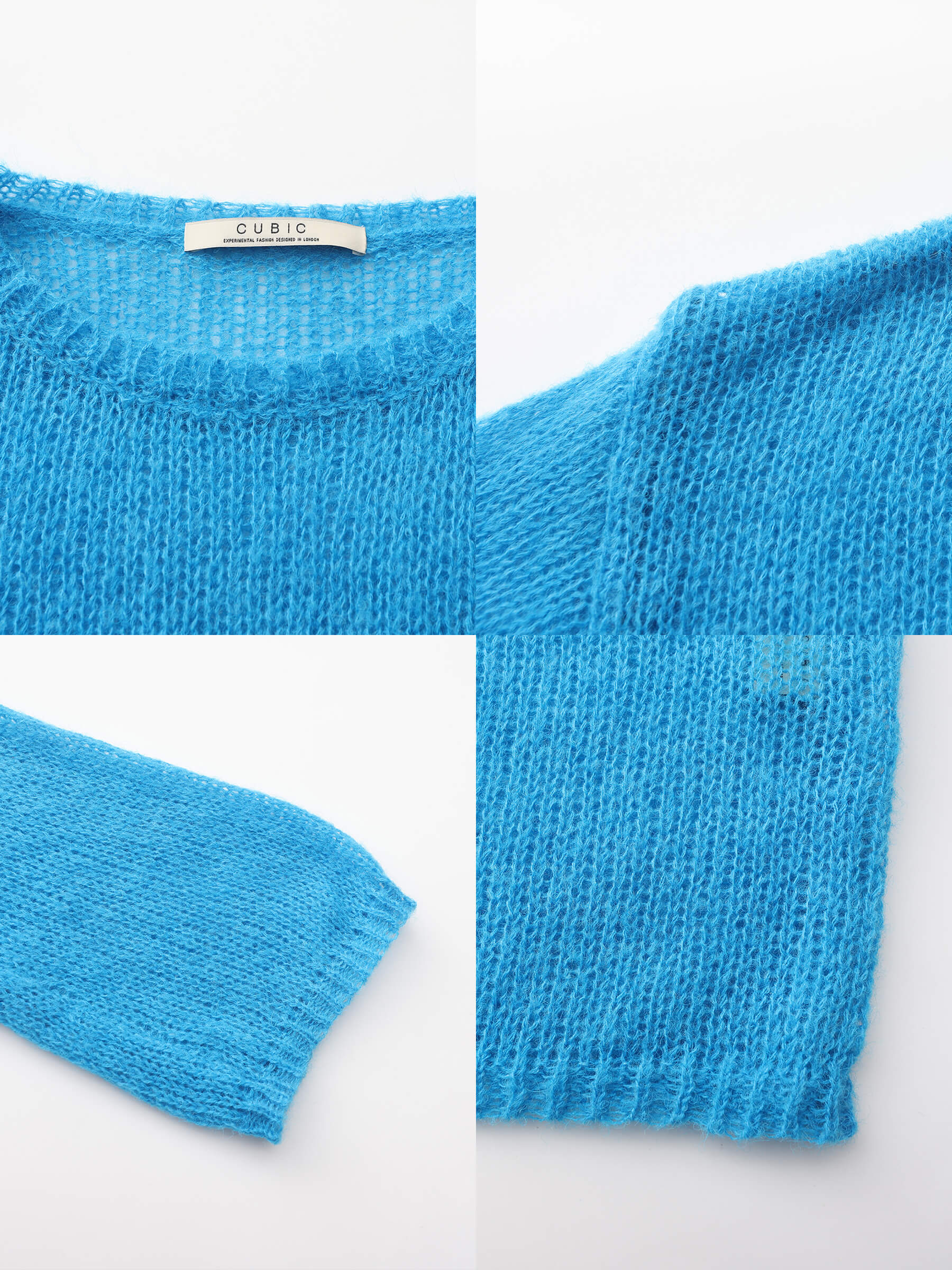 Blue Oversized Open-Knit Sweater - Image 10