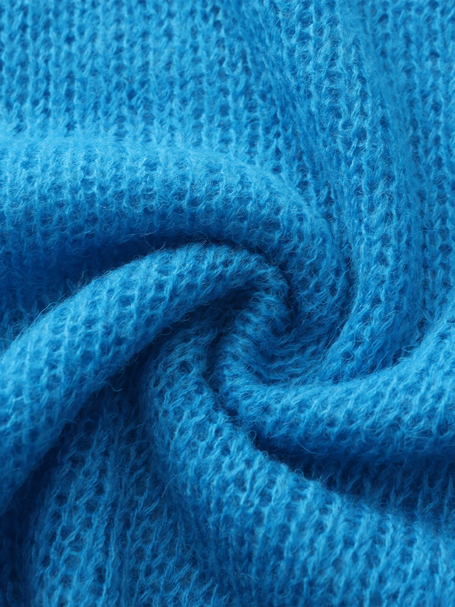 Blue Oversized Open-Knit Sweater - Image 9