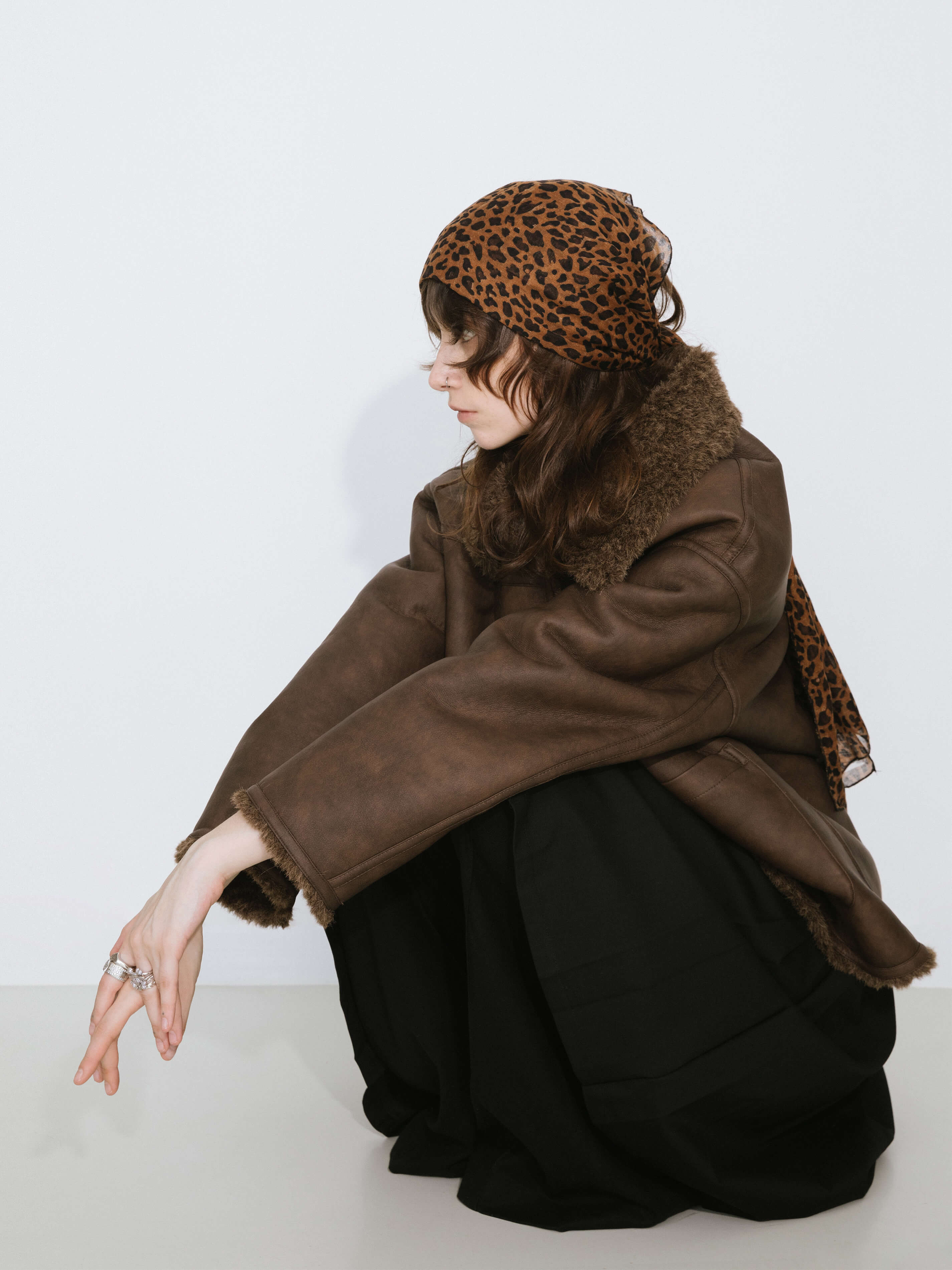 Brown Mid-length Boxy Coat - Image 5