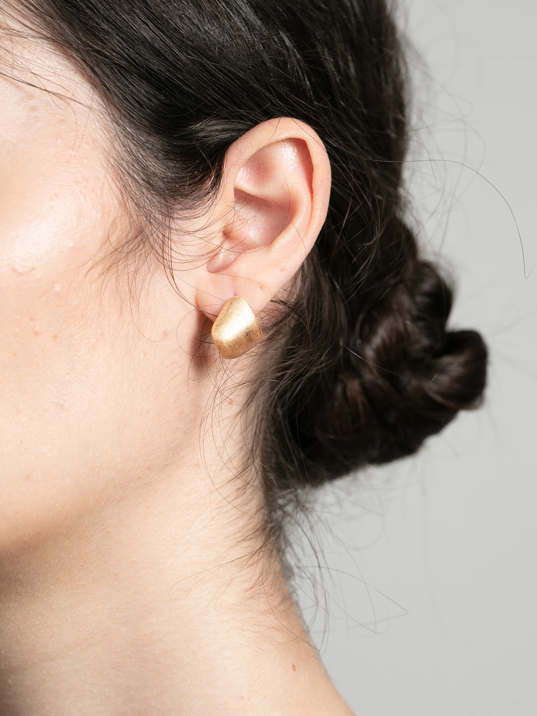 Brushed Matte Half-Hoop Earrings - Image 2