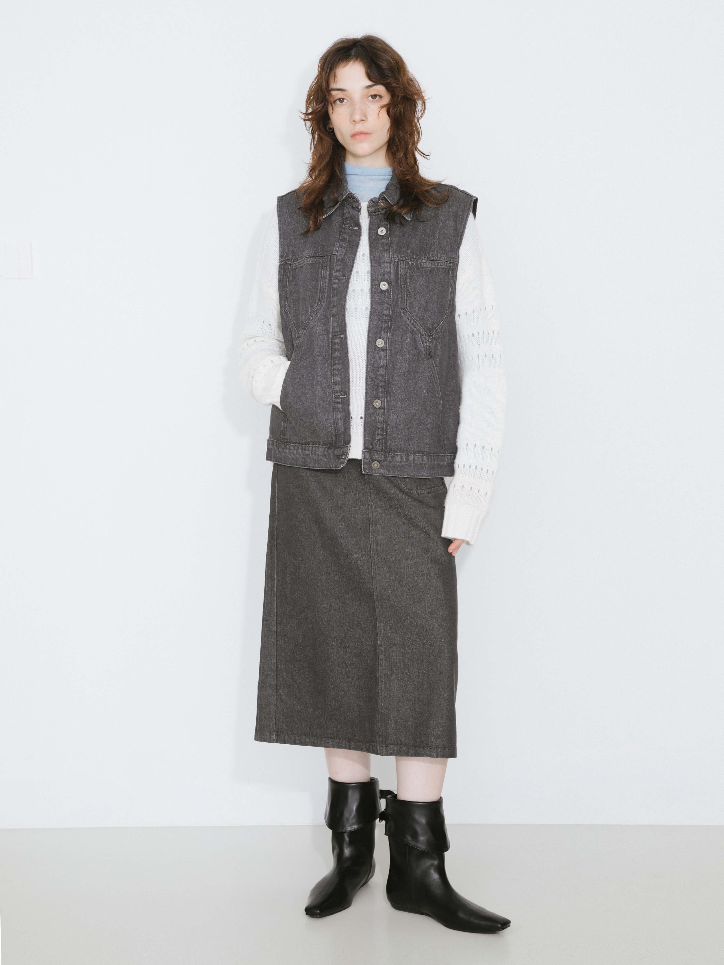 Button Down Denim Waistcoat - Image 10