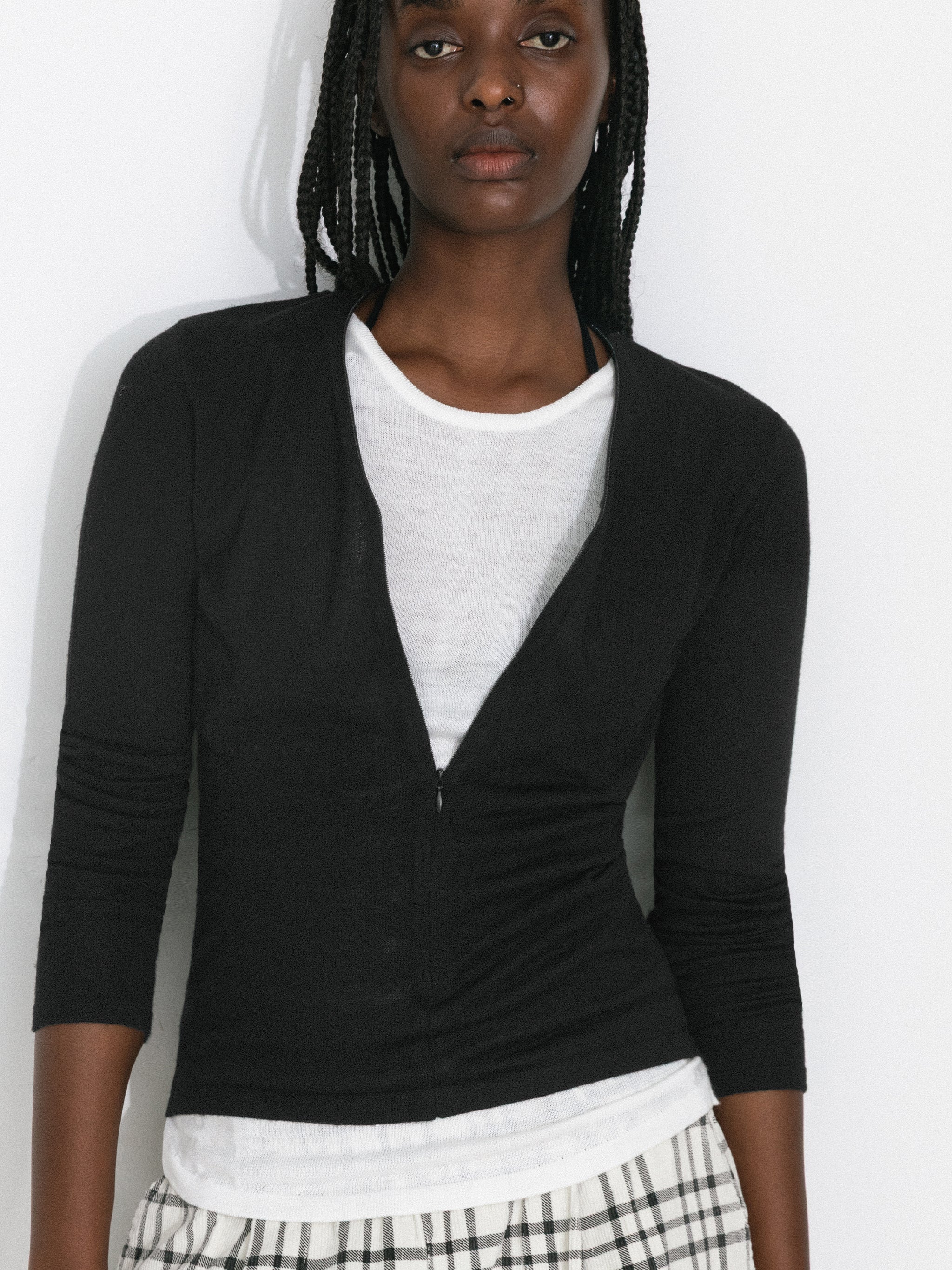 Casual Faux-Layer Knit Top - Image 10
