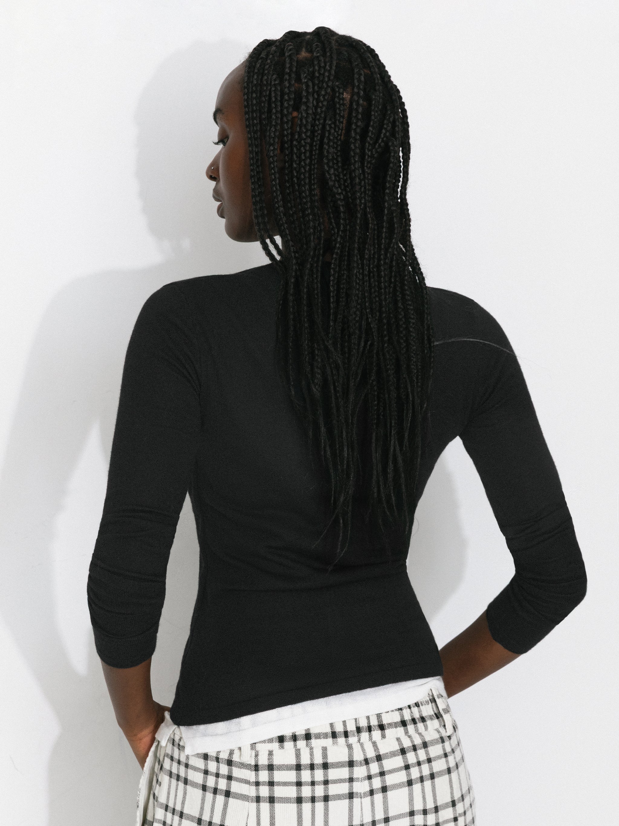 Casual Faux-Layer Knit Top - Image 12