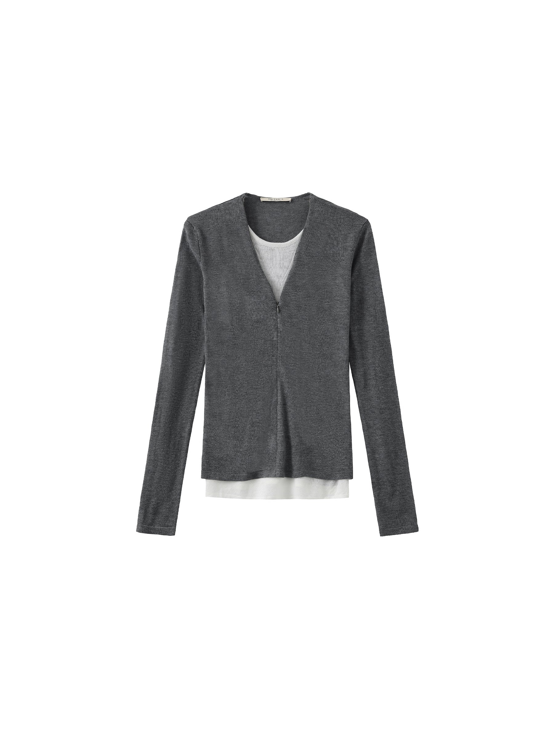 Casual Faux-Layer Knit Top - Image 13