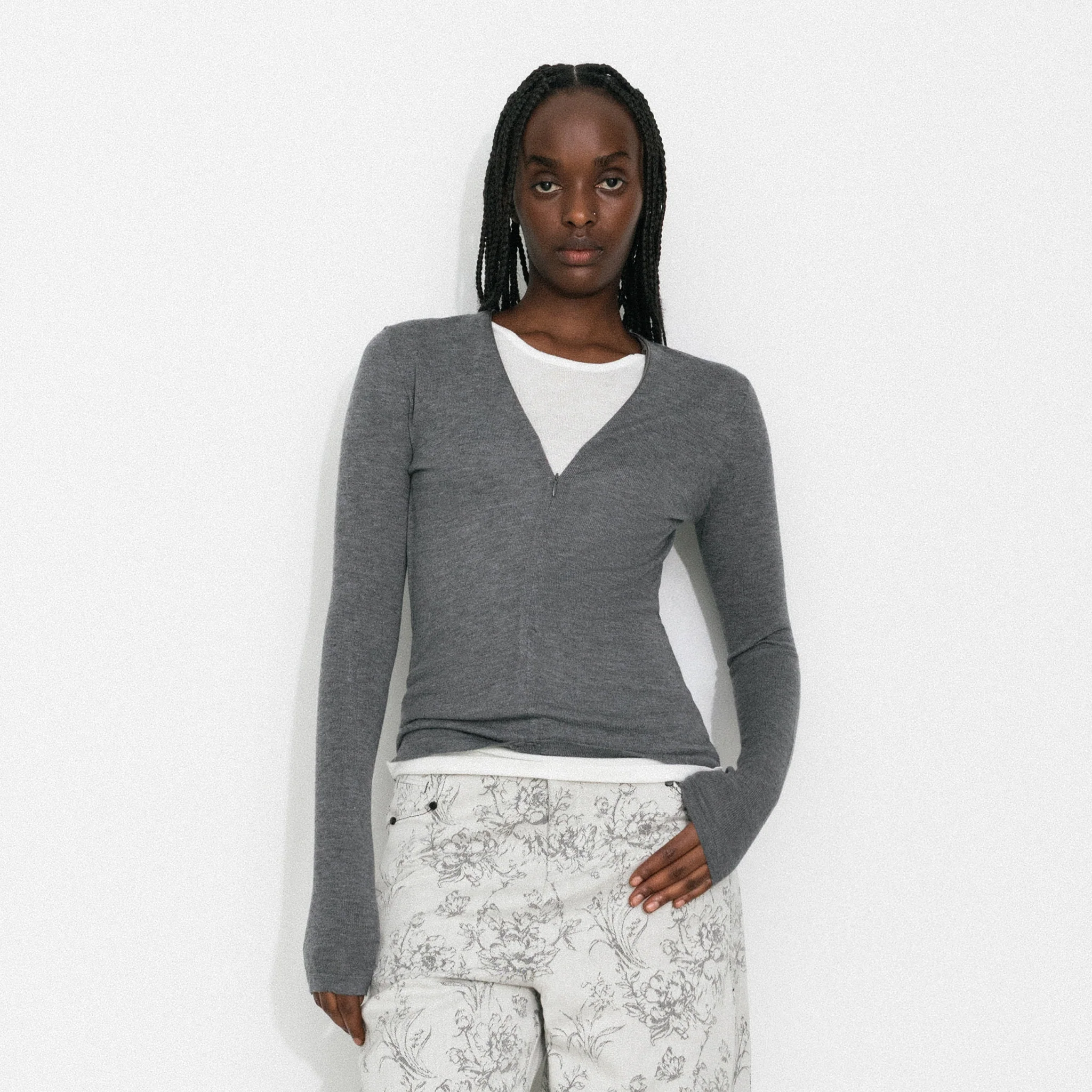Casual Faux-Layer Knit Top - Image 3
