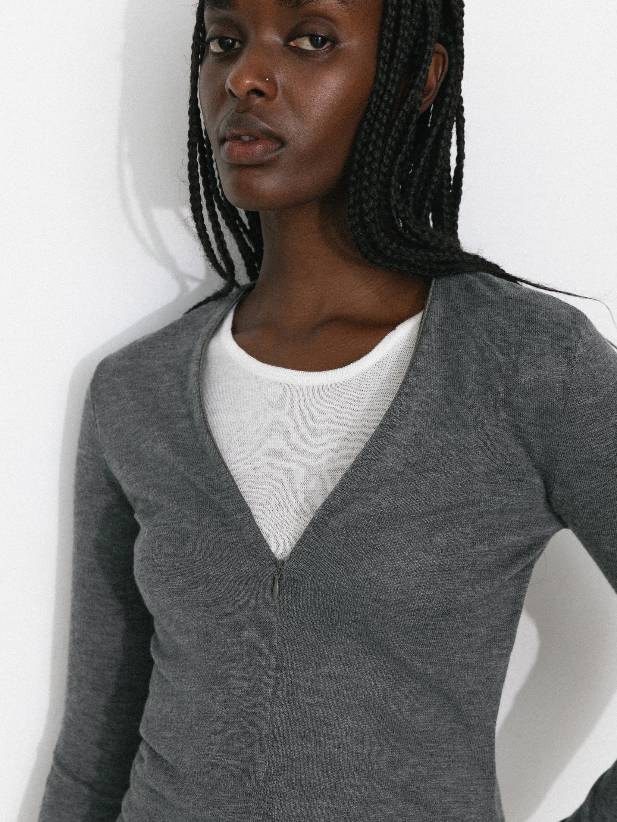 Casual Faux-Layer Knit Top - Image 4