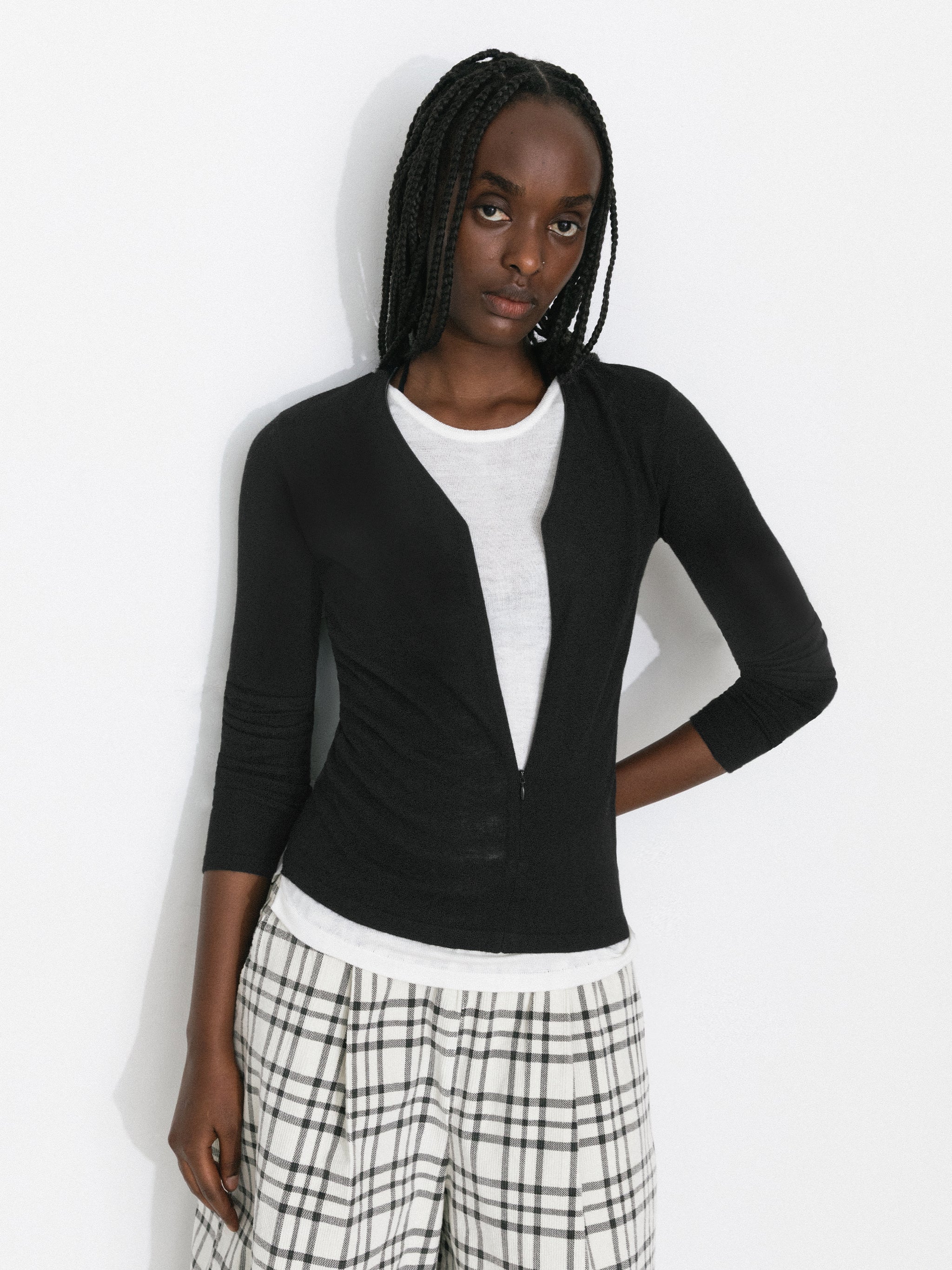 Casual Faux-Layer Knit Top - Image 7